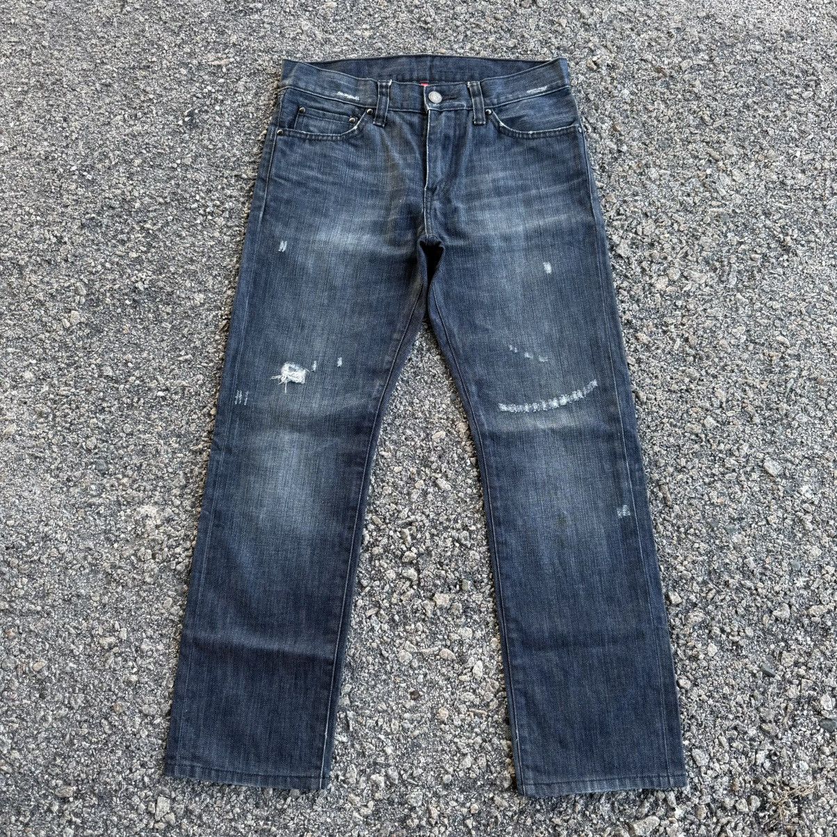 VINTAGE JAPAN DENIM DARK BLUE RIPPEP JEAN DENIM PANTS