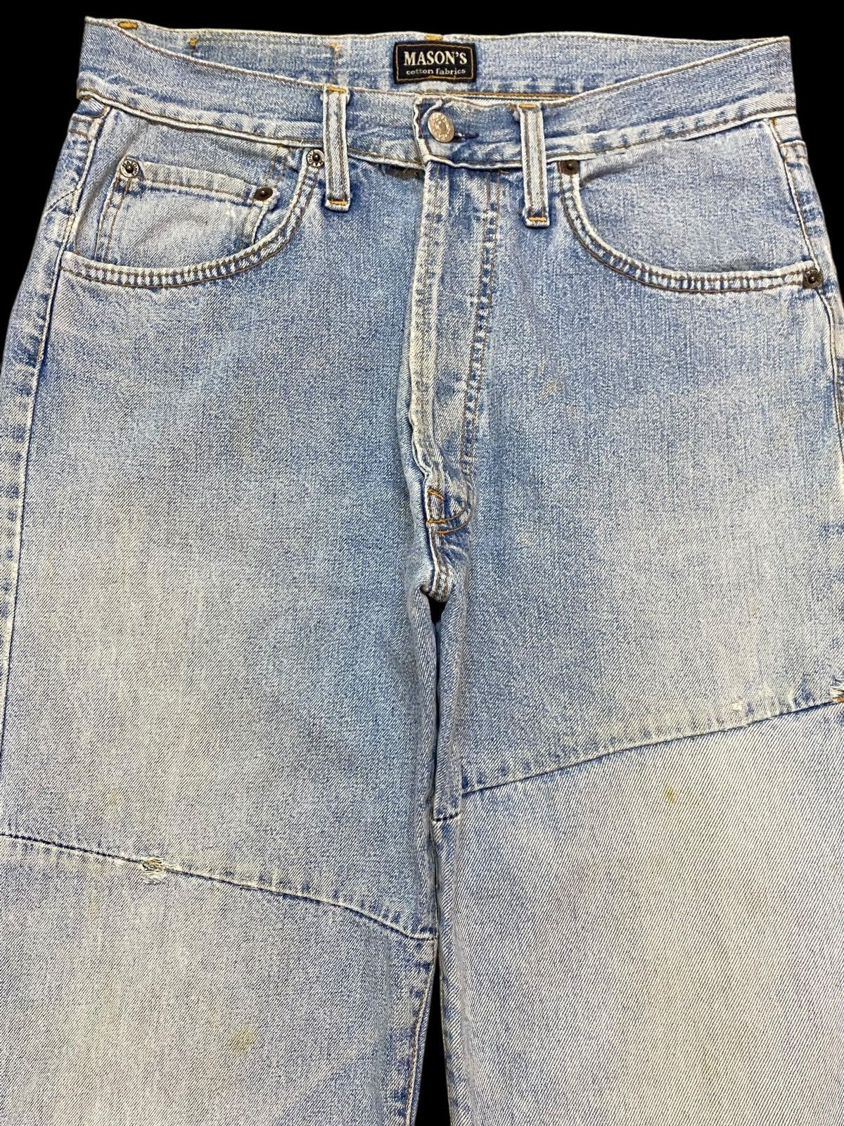 Mason's Vintage Masons by Silver Stone Faded Wash Distressed Jeans Size US 30 / EU 46 - 3 Thumbnail