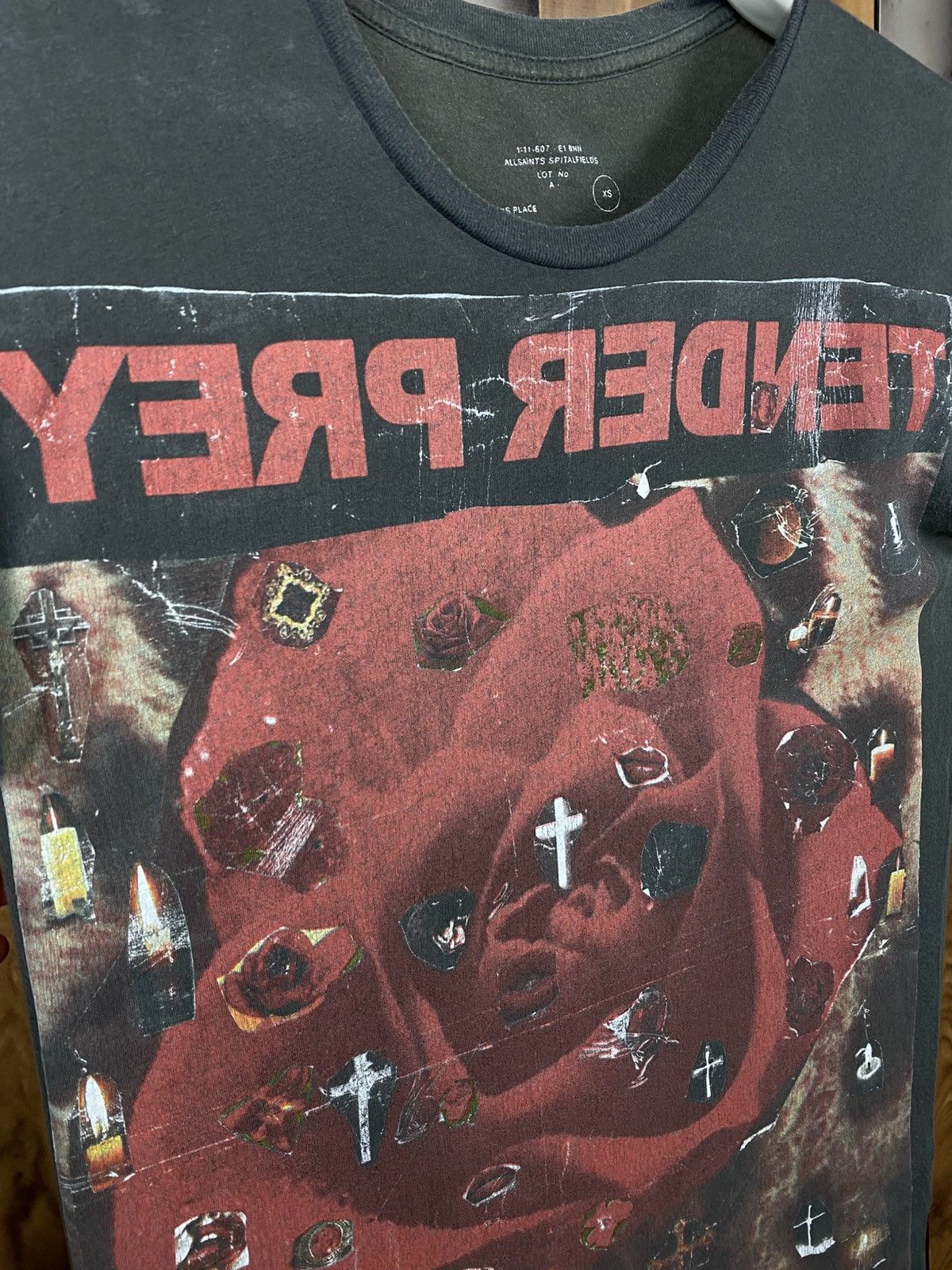 Allsaints 🌺Vintage 90s T-Shirt Allsaints Tender Prey Overprint Tee🌺 Size US XS / EU 42 / 0 - 6 Thumbnail