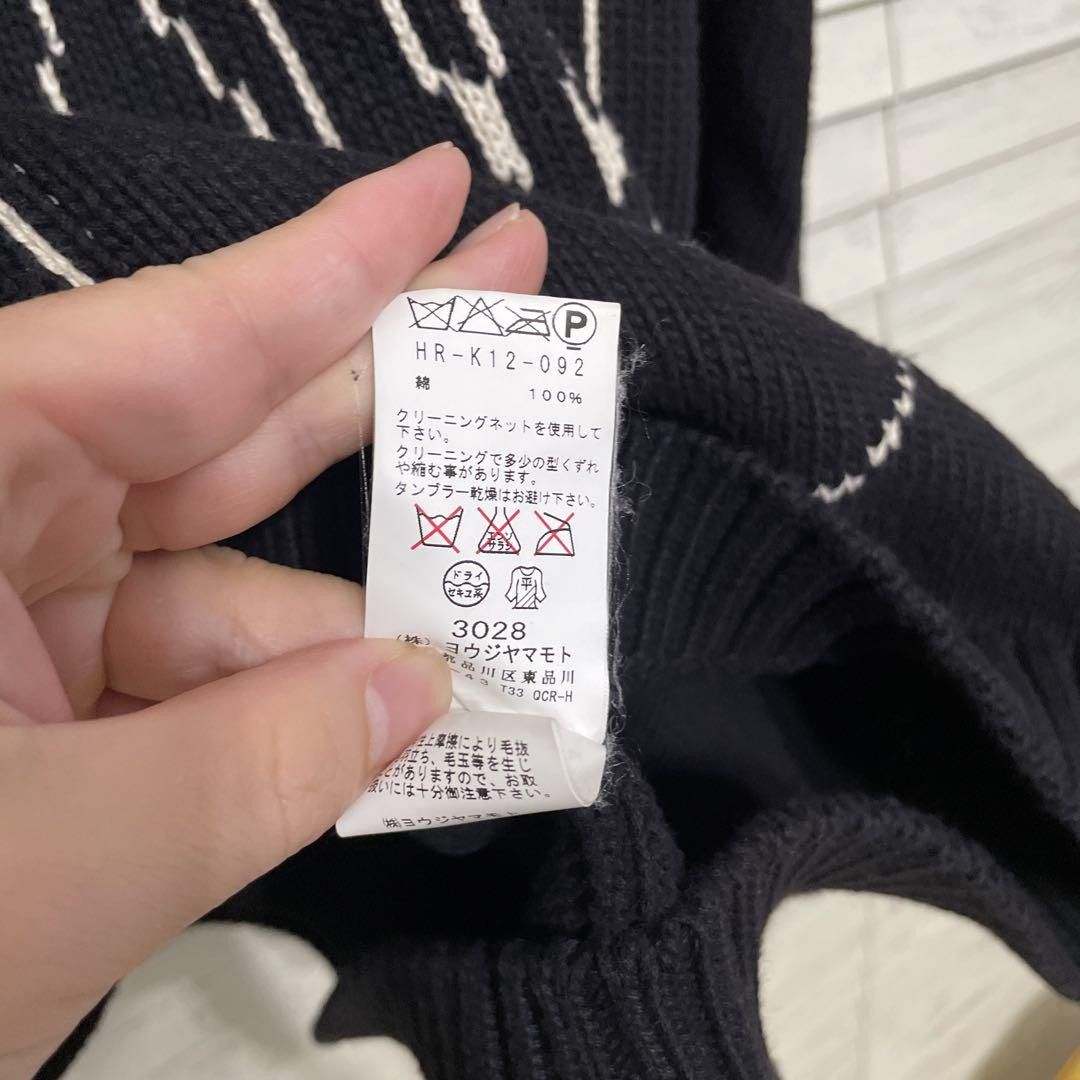 Yohji Yamamoto yohji yamamoto POUR HOMME 16aw Embroidered/knitted sweater Size US L / EU 52-54 / 3 - 6 Thumbnail