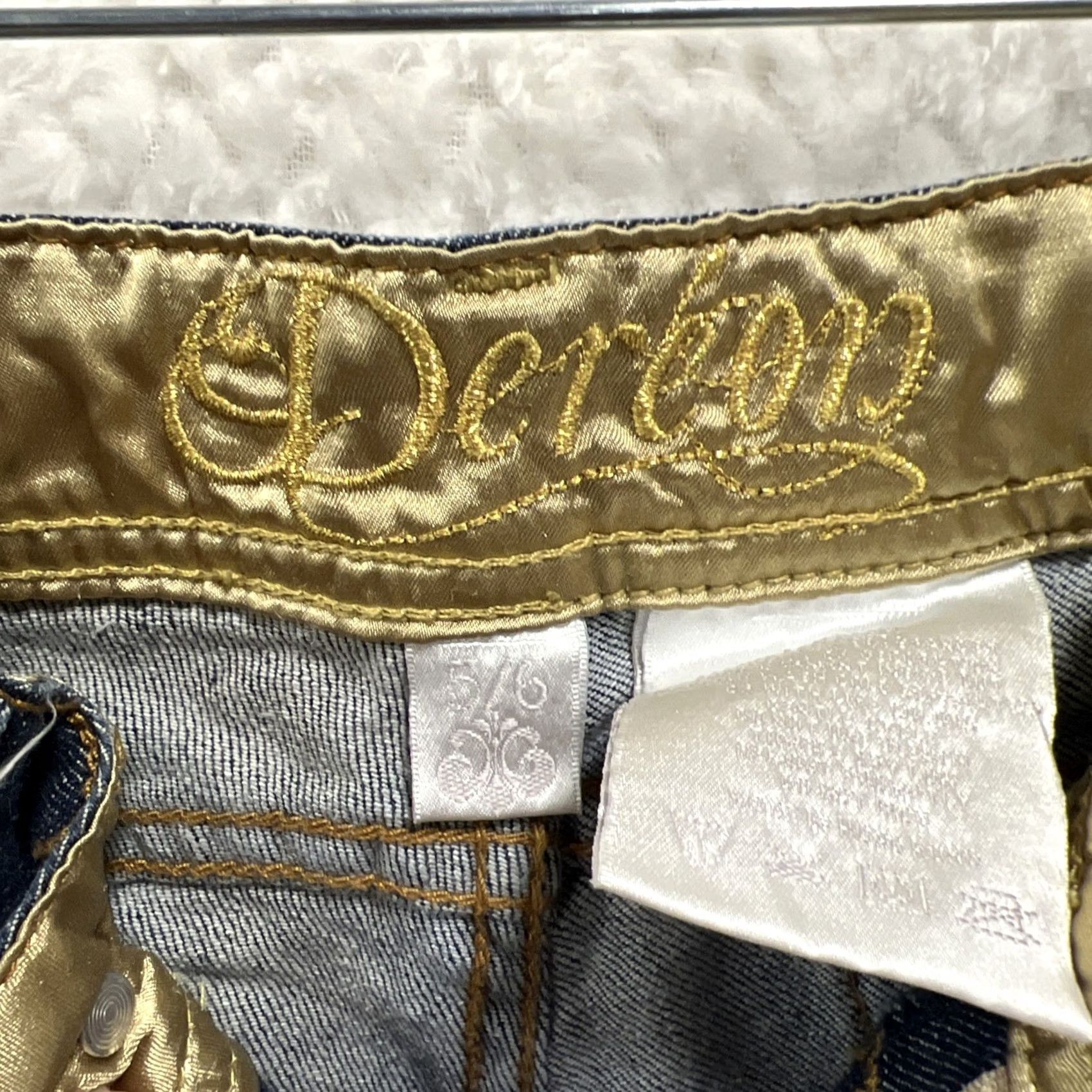 Denime House of Dereon Womens Jeans Capri 5/6 Low Rise Denim Embroidered Stretch Size 27" / US 4 / IT 40 - 7 Thumbnail