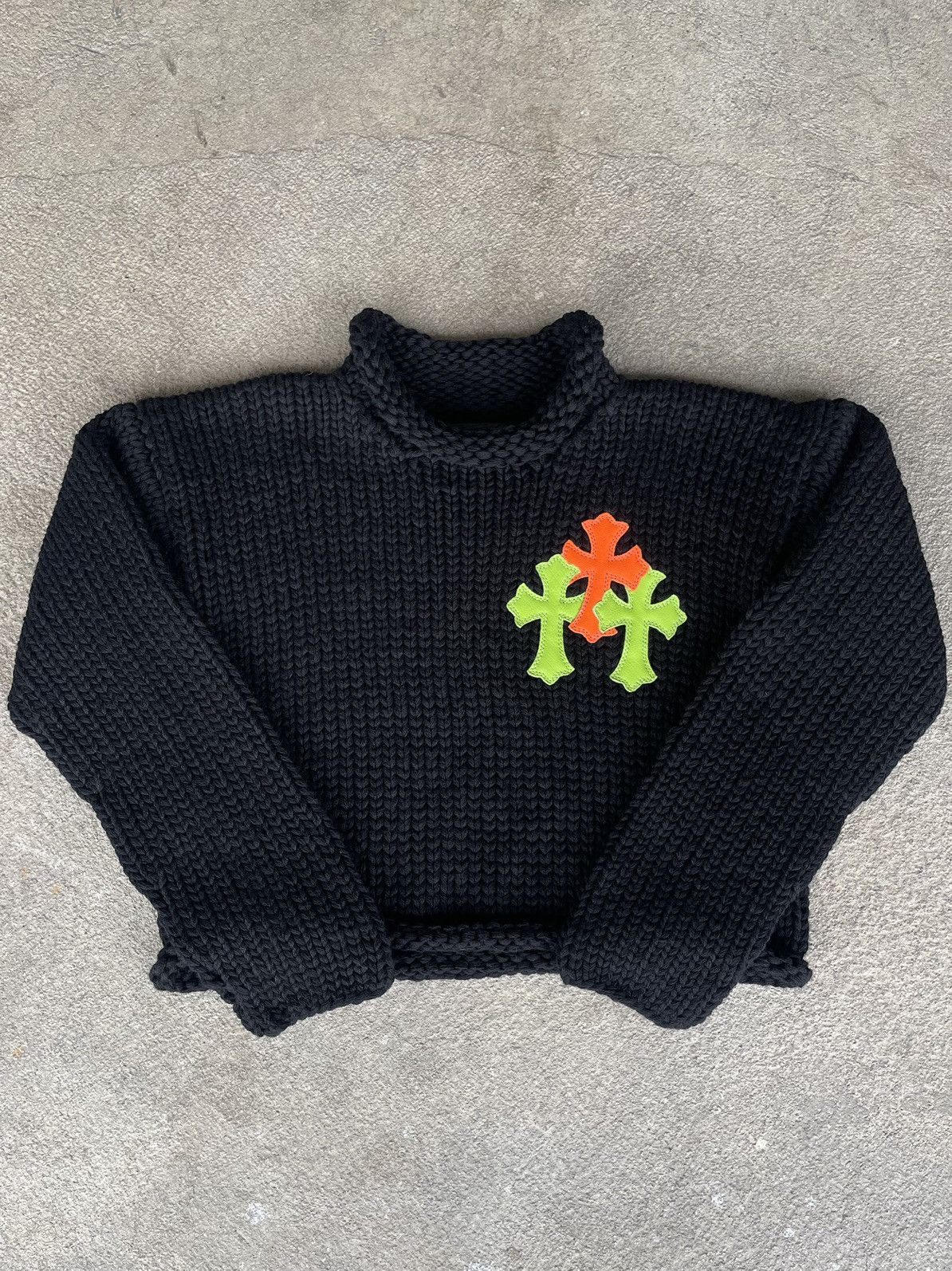 Chrome Hearts Baby Knitted Triple Cross Patch Sweater