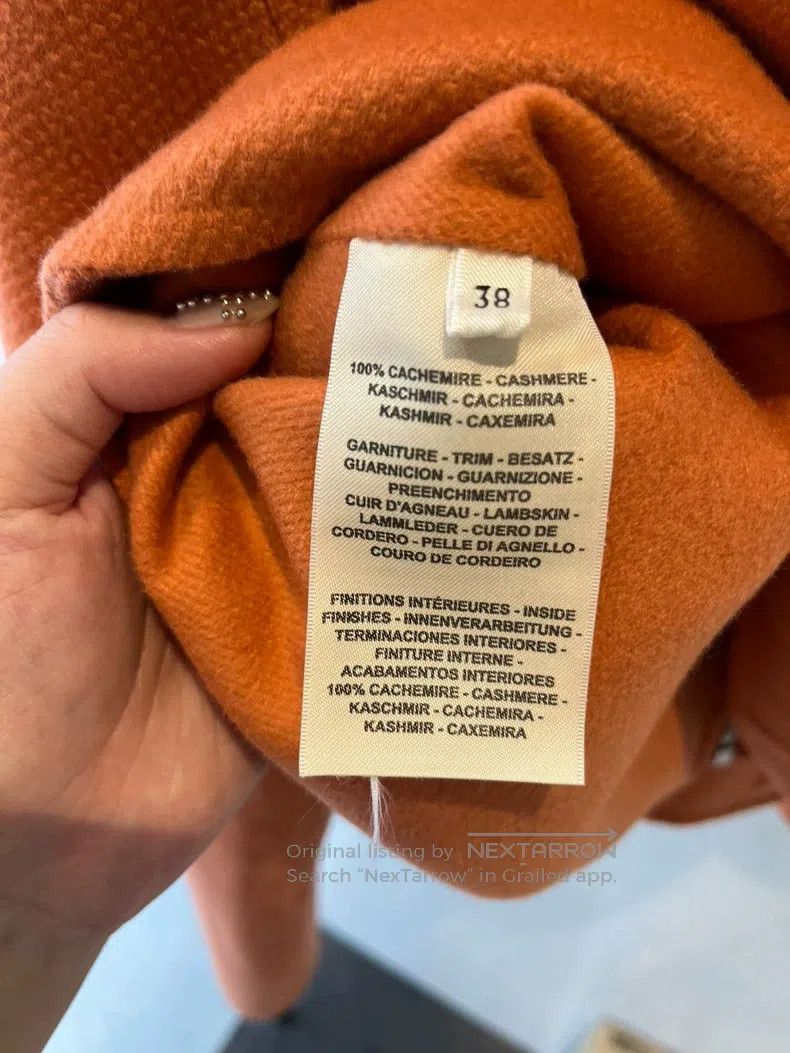 Hermes Hermes Orange Short Cropped Circle Cashmere Short Coat Size XS / US 0-2 / IT 36-38 - 6 Thumbnail