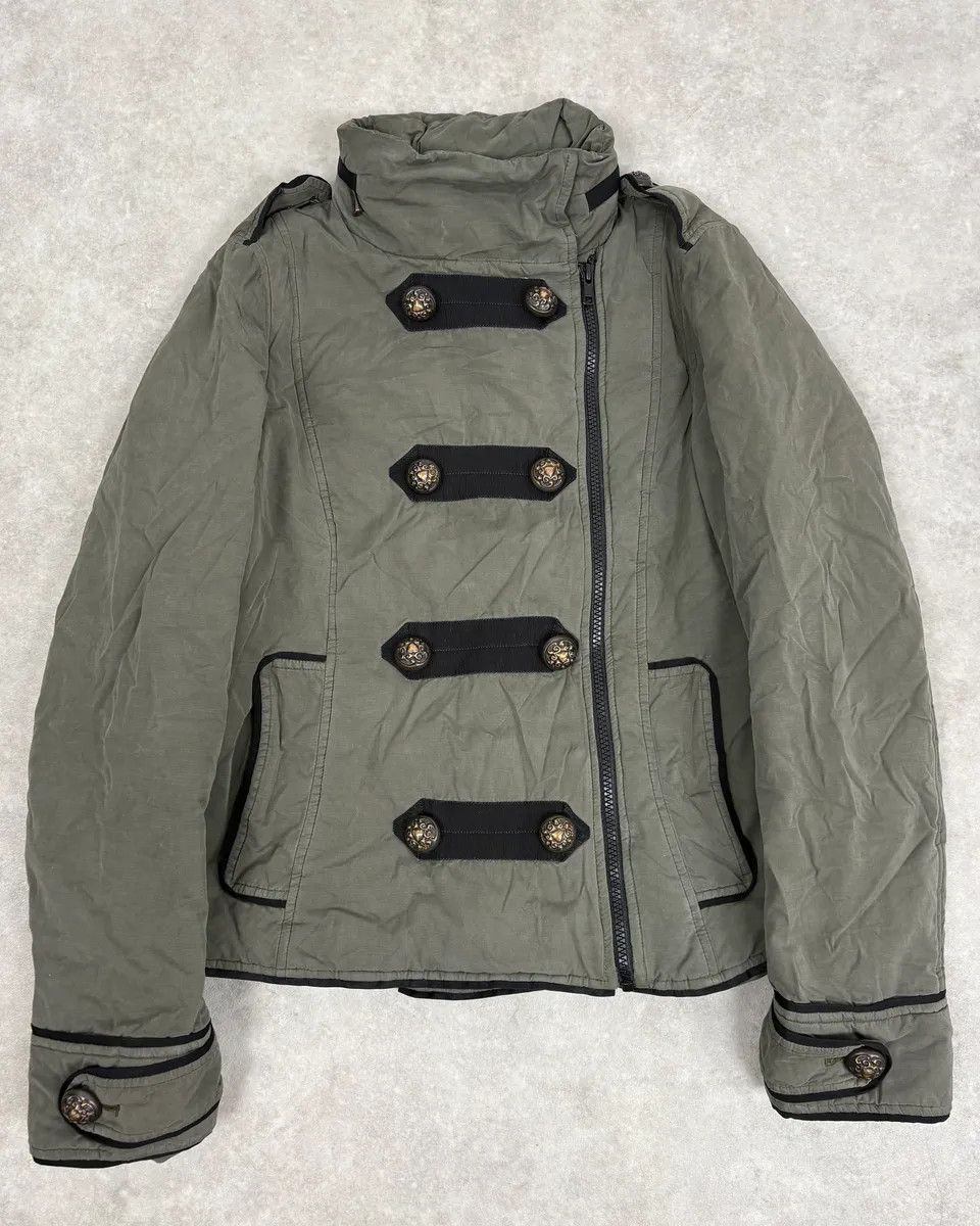 Moschino Moschino Khaki Officer Asymmetrical Zip Military Bomber Jacket Size S / US 4 / IT 40 - 1 Thumbnail