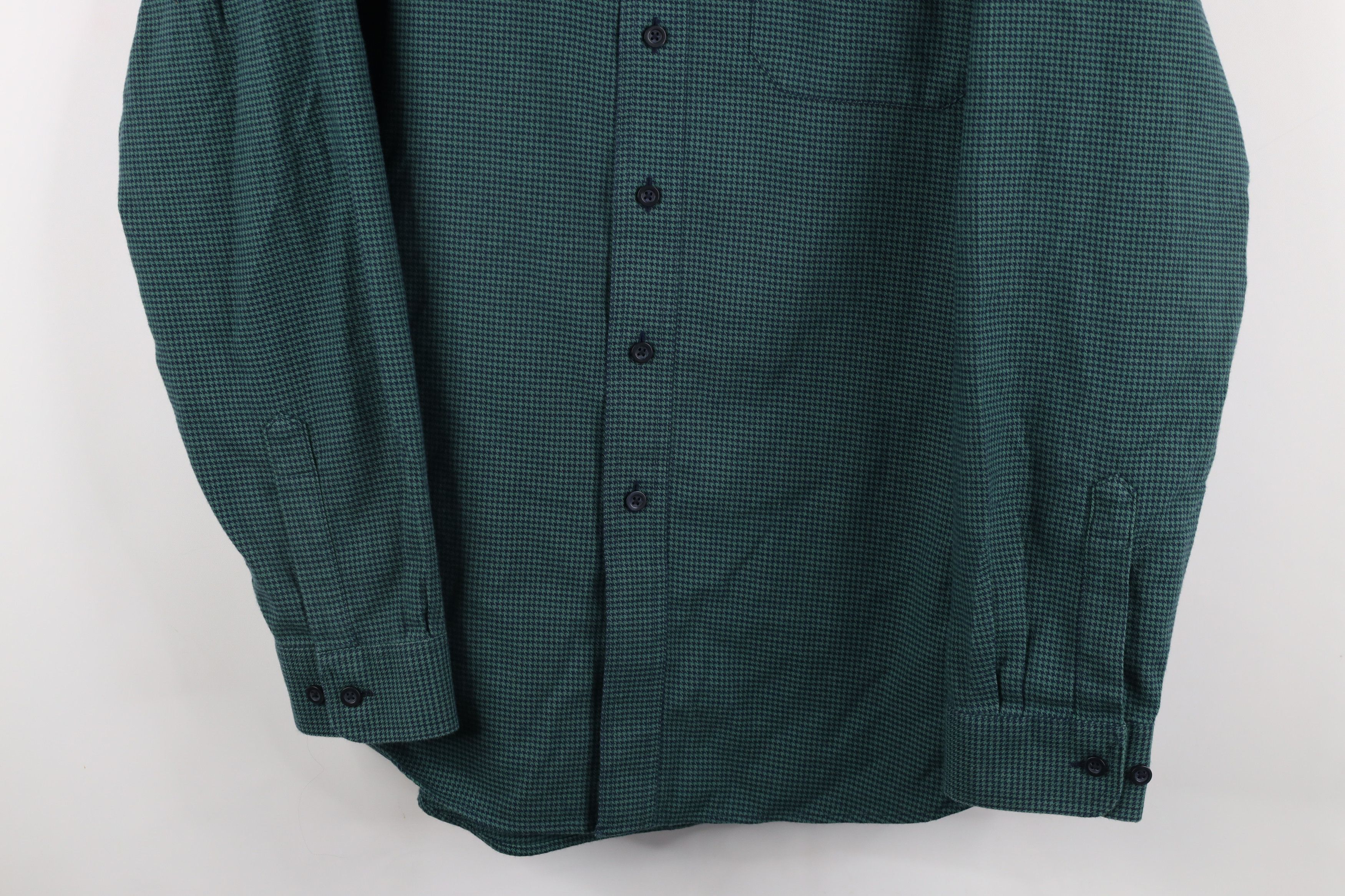 L.L. Bean × Vintage Vintage LL Bean Houndstooth Collared Button Down Shirt Green Size US L / EU 52-54 / 3 - 3 Thumbnail