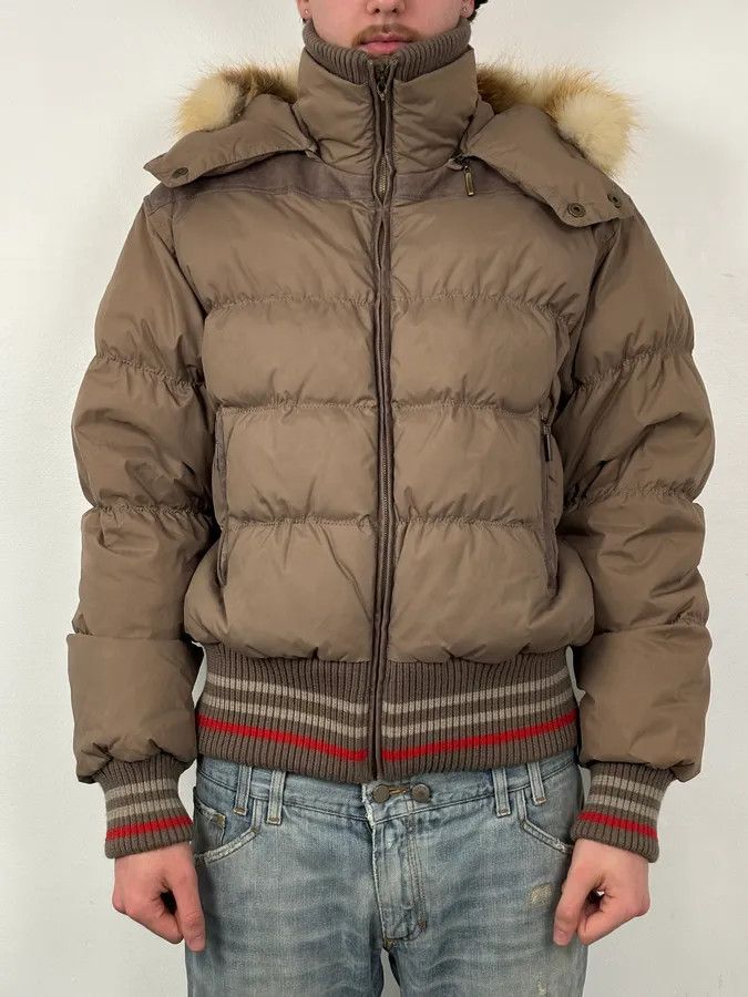 Just Cavalli AW2007 Cavalli Beige Nylon Quilted Fur-Trimmed Bomber Jacket Size M / US 6-8 / IT 42-44 - 2 Thumbnail