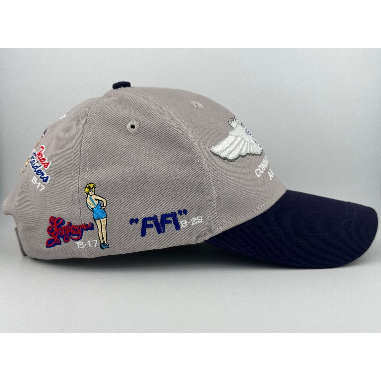 Other Air Force Bomber Patchwork Hat - CAF Military Strapback Cap Size ONE SIZE - 5 Thumbnail