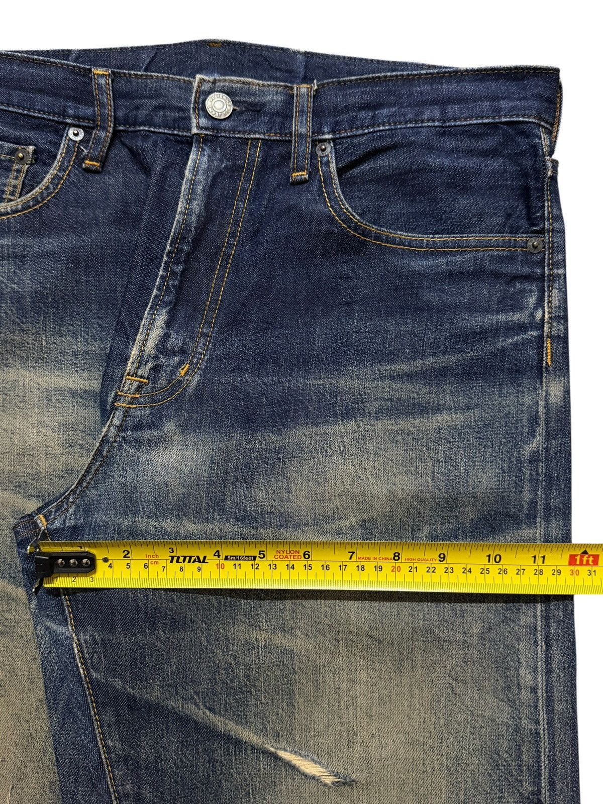 GU Vintage Y2K Japanese GU Blue Mud Wash Whisker Distressed Size US 34 / EU 50 - 11 Thumbnail