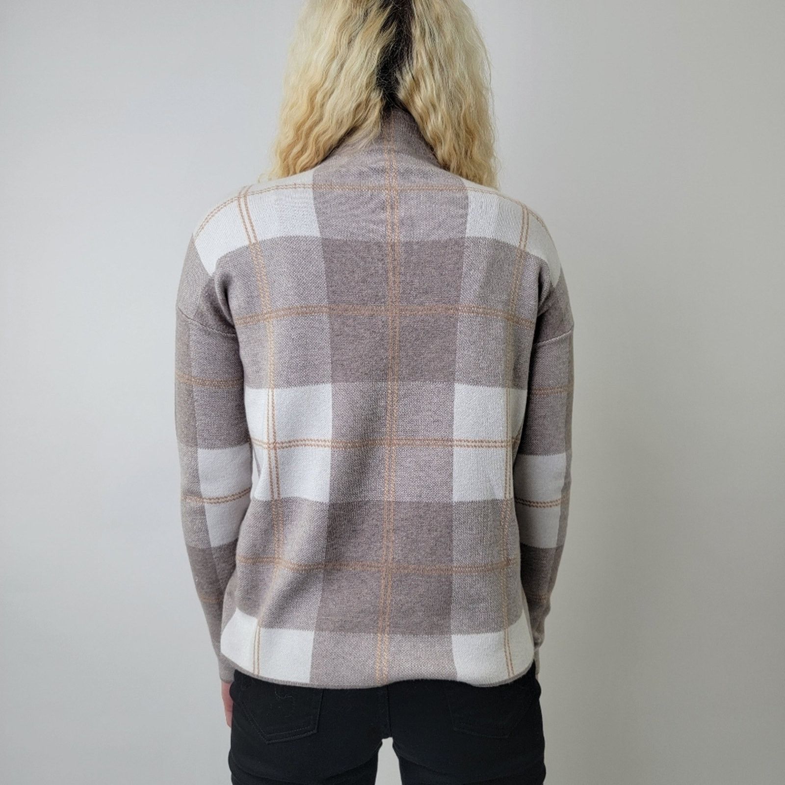 Rachel Zoe Rachel Zoe SOFT Plaid Turtleneck Sweater - S Size S / US 4 / IT 40 - 2 Thumbnail