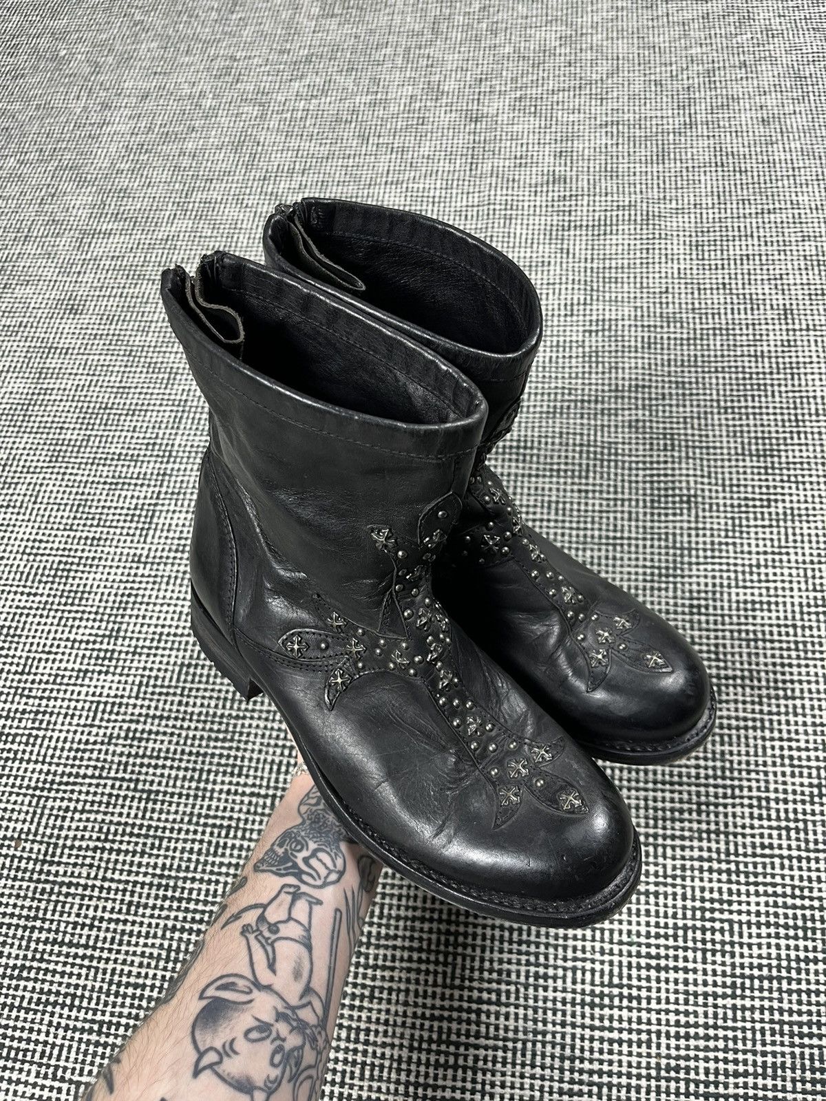 Sendra Fleur De Lis cross studded sendra cowboy boots 38 eu y2k Size US 8 / IT 38 - 1 Thumbnail