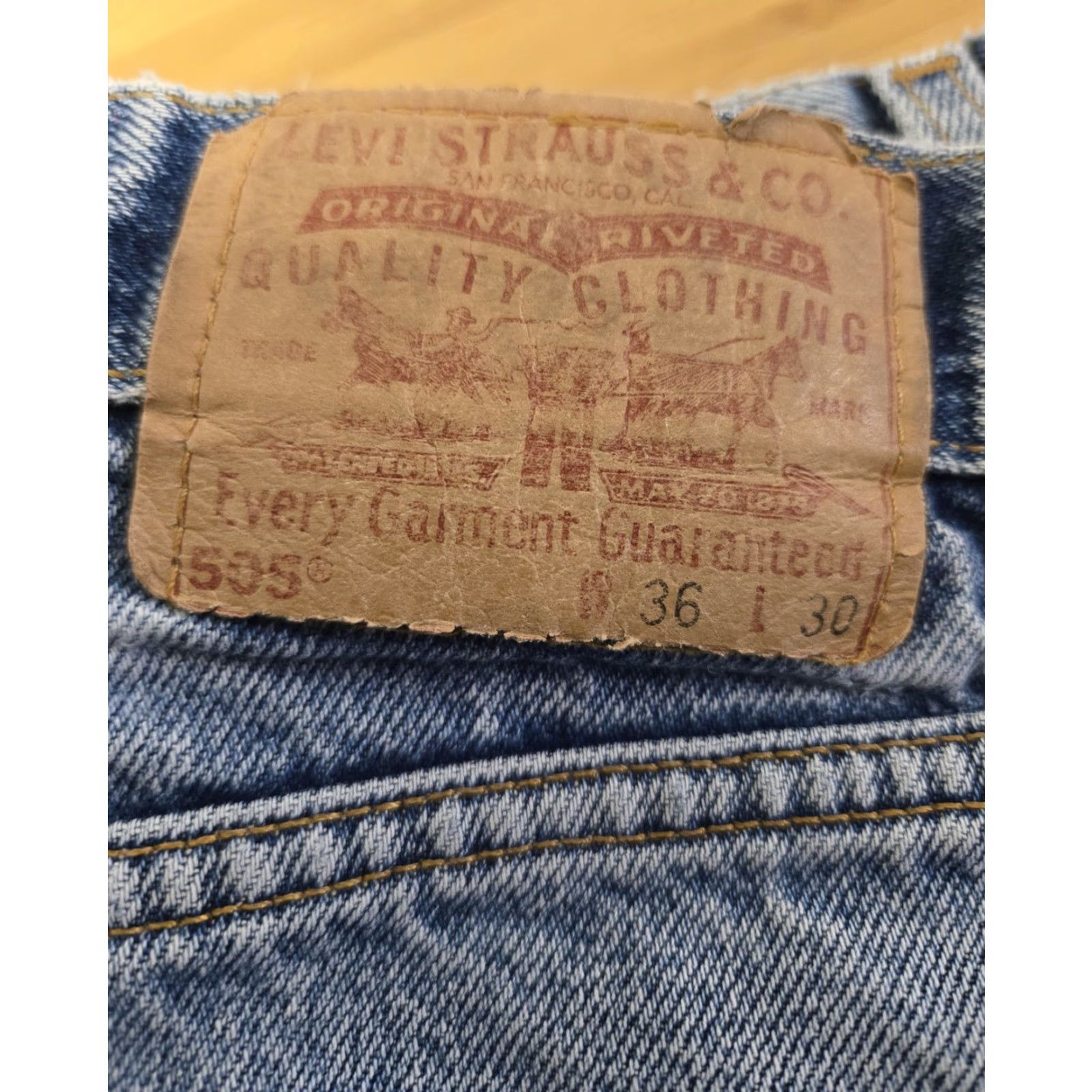 Levi's VINTAGE Levi's 505 Jeans Mens Regular Fit Straight Leg Light Wash 36x30 Made USA Denim Distressed 505-0217 Mens Size US 36 / EU 52 - 3 Thumbnail