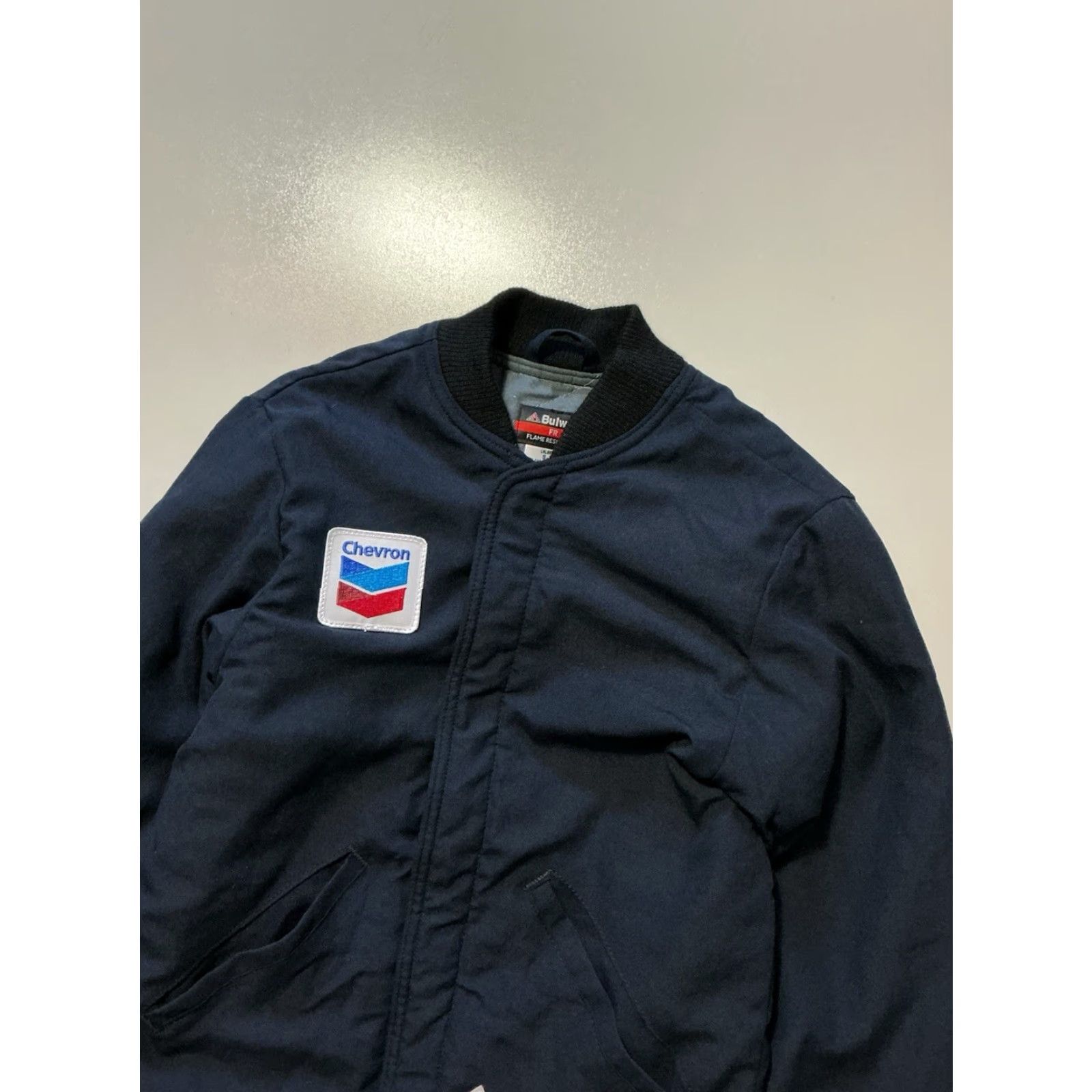 Vintage VINTAGE Bulwark Jacket Nomex IIIA Flame Resistant Chevron Navy Blue Sleeve Liner Size S Mens Blue Jacket Size US S / EU 44-46 / 1 - 5 Thumbnail