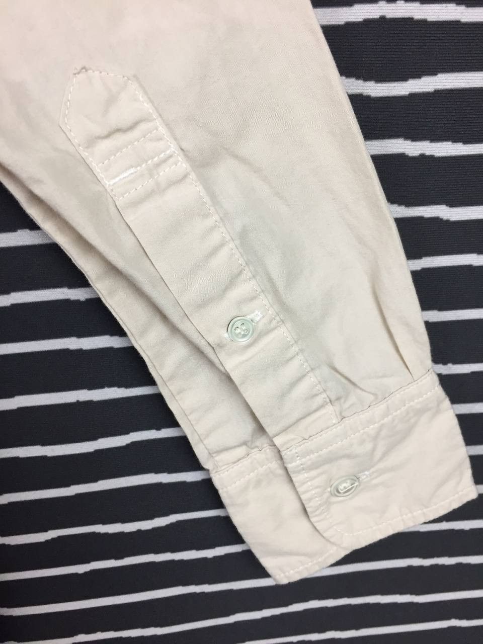 Japanese Brand D.M.G Domingo Made in Japan Cream Button Up Shirt Size US S / EU 44-46 / 1 - 12 Thumbnail