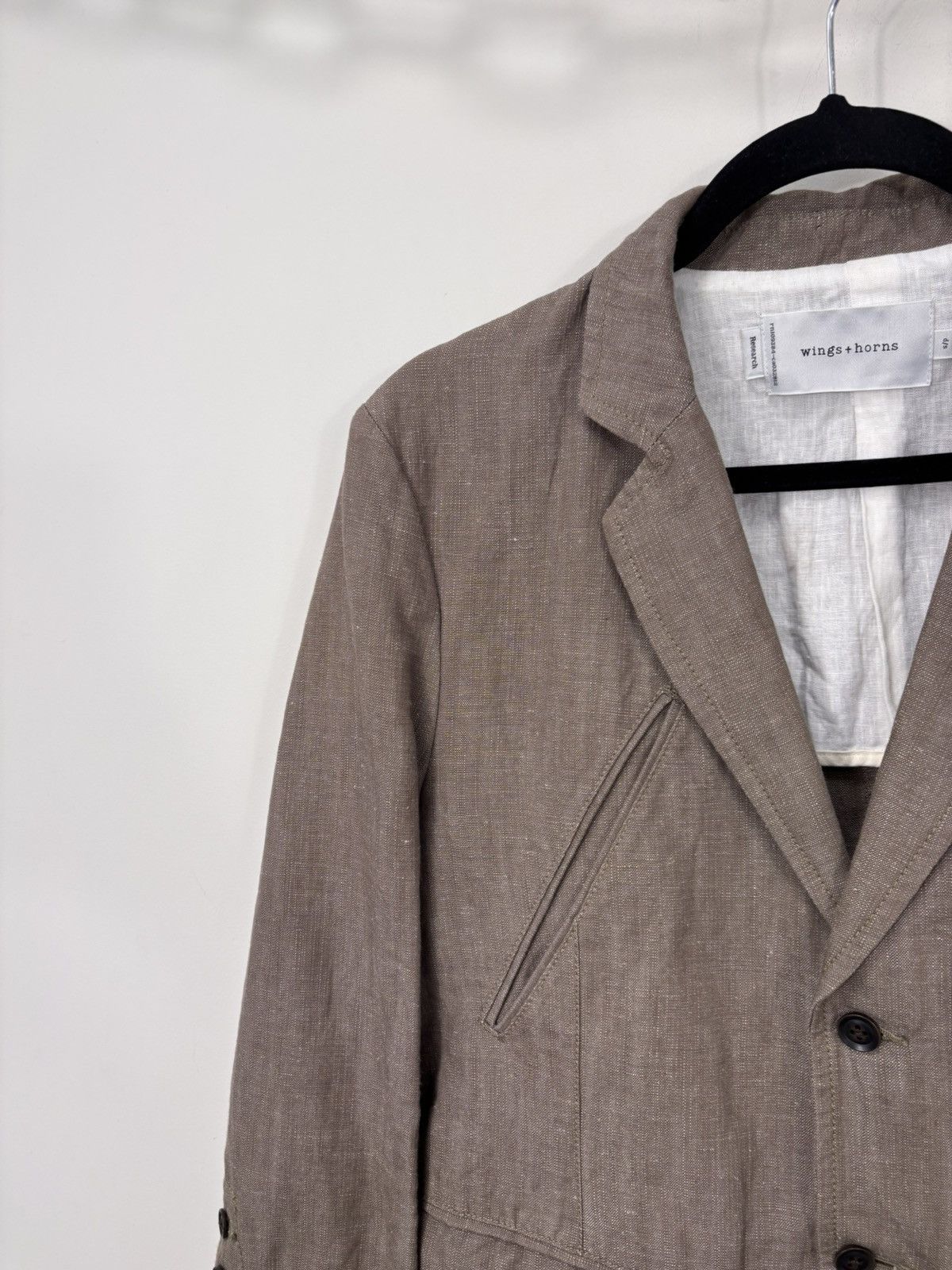 Wings + Horns Wings + Horns Research Linen Blend Tailored Blazer Jacket Size US S / EU 44-46 / 1 - 5 Thumbnail