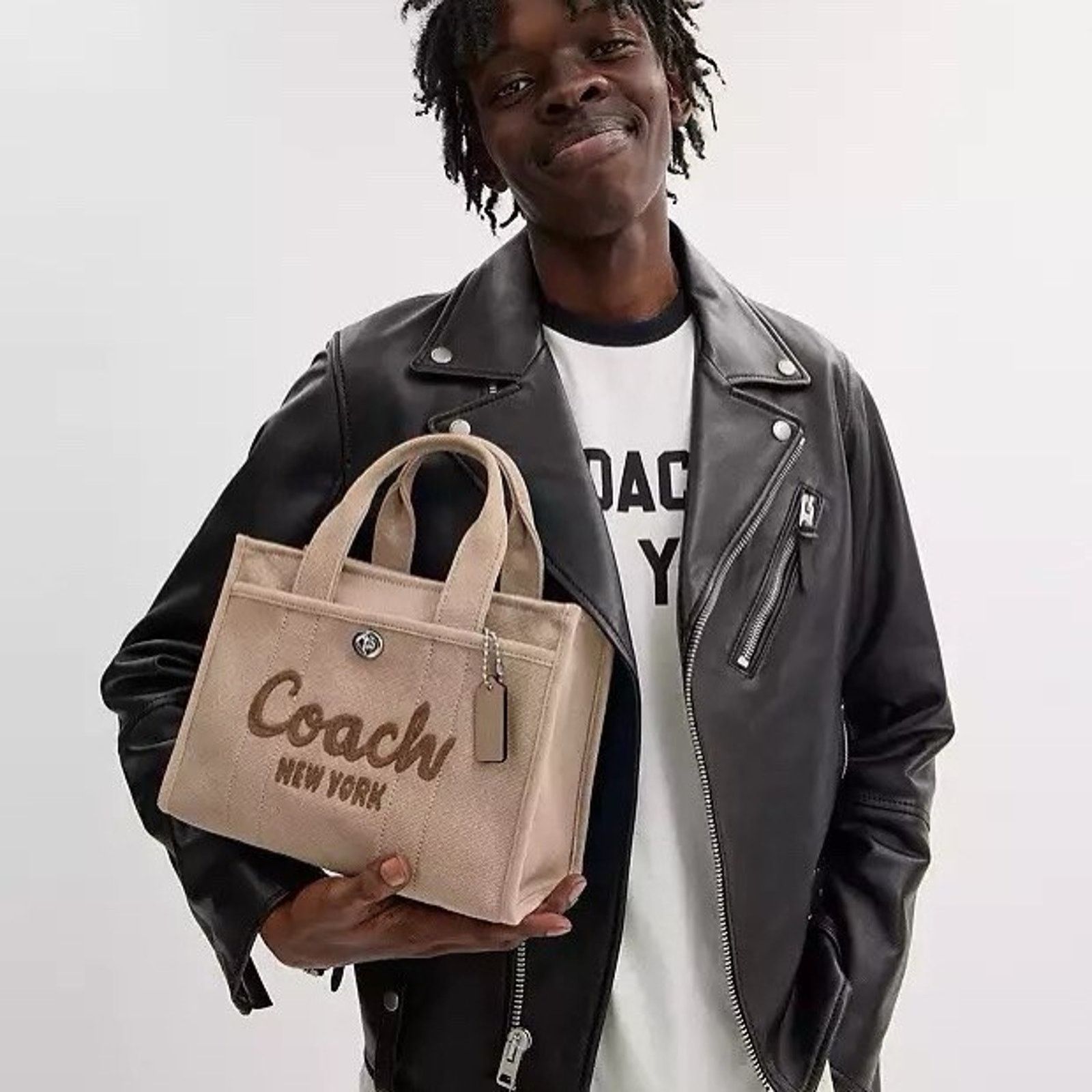 Coach NWT COACH Beige Tote Bag Shoulder Bag CP164 Silver/Dark Size ONE SIZE - 11 Thumbnail