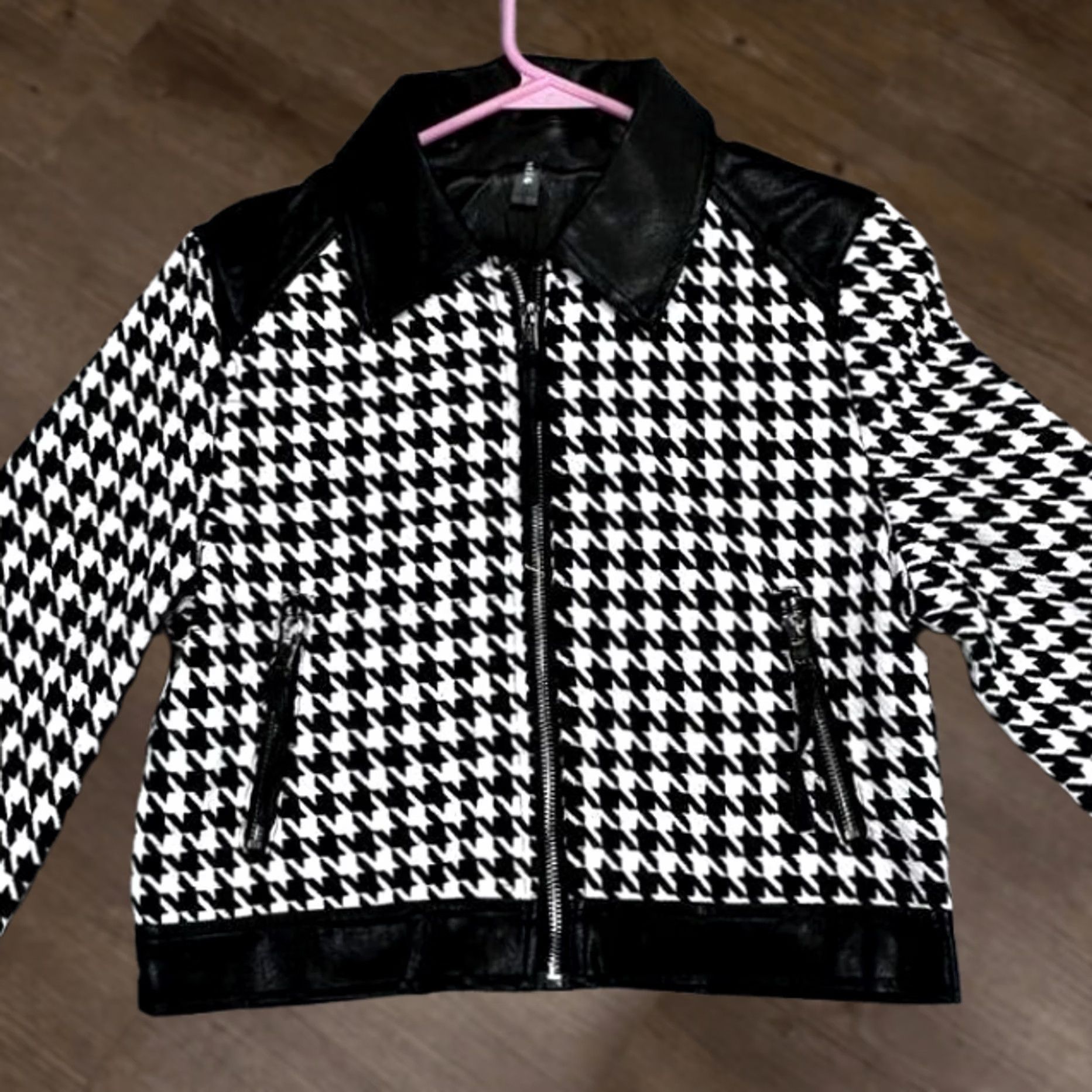 Vintage Venti6 Jacket Womens M Black Houndstooth Full Zip Coat Ladies NEW Size M / US 6-8 / IT 42-44 - 1 Thumbnail