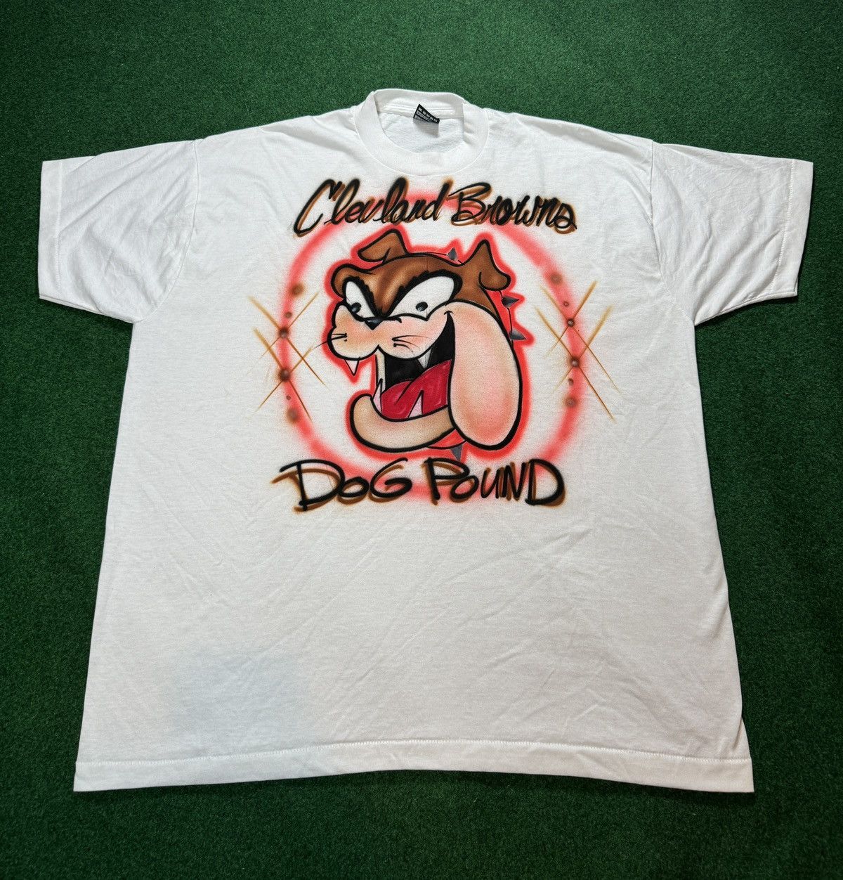 Fruit Of The Loom × Vintage Vintage 90s Cleveland Browns Dawg Pound Air Brush T Shirt Size US XXL / EU 58 / 5 - 1 Thumbnail