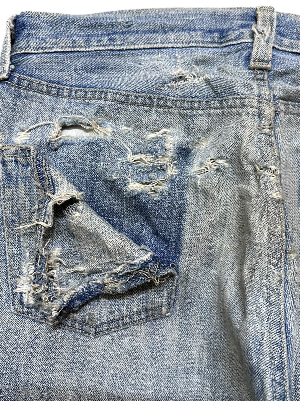 Levi's Vintage Clothing Vintage Levi’s 501 Ripped Grunge Distressed Denim Size US 31 - 8 Thumbnail