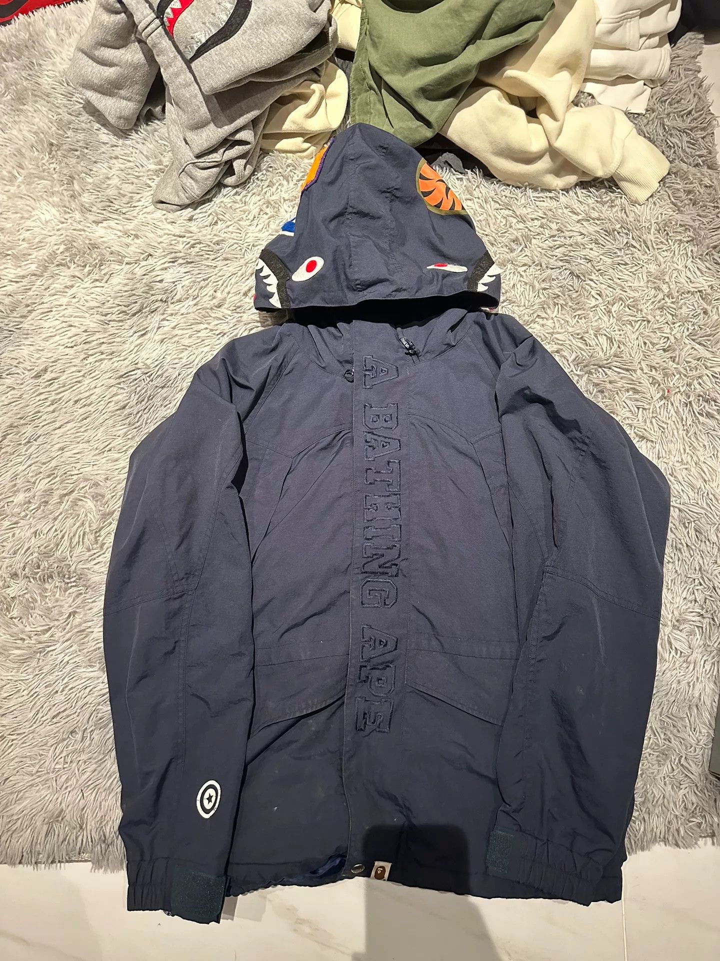 Bape Bape Shark Windproof Jacket XL Blue Size US XL / EU 56 / 4 - 1 Thumbnail