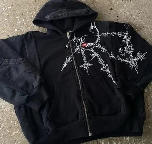 VIBE Gothic Cyber Sigilism Y2K Zip Up Hoodie Size US S / EU 44-46 / 1 - 6 Thumbnail