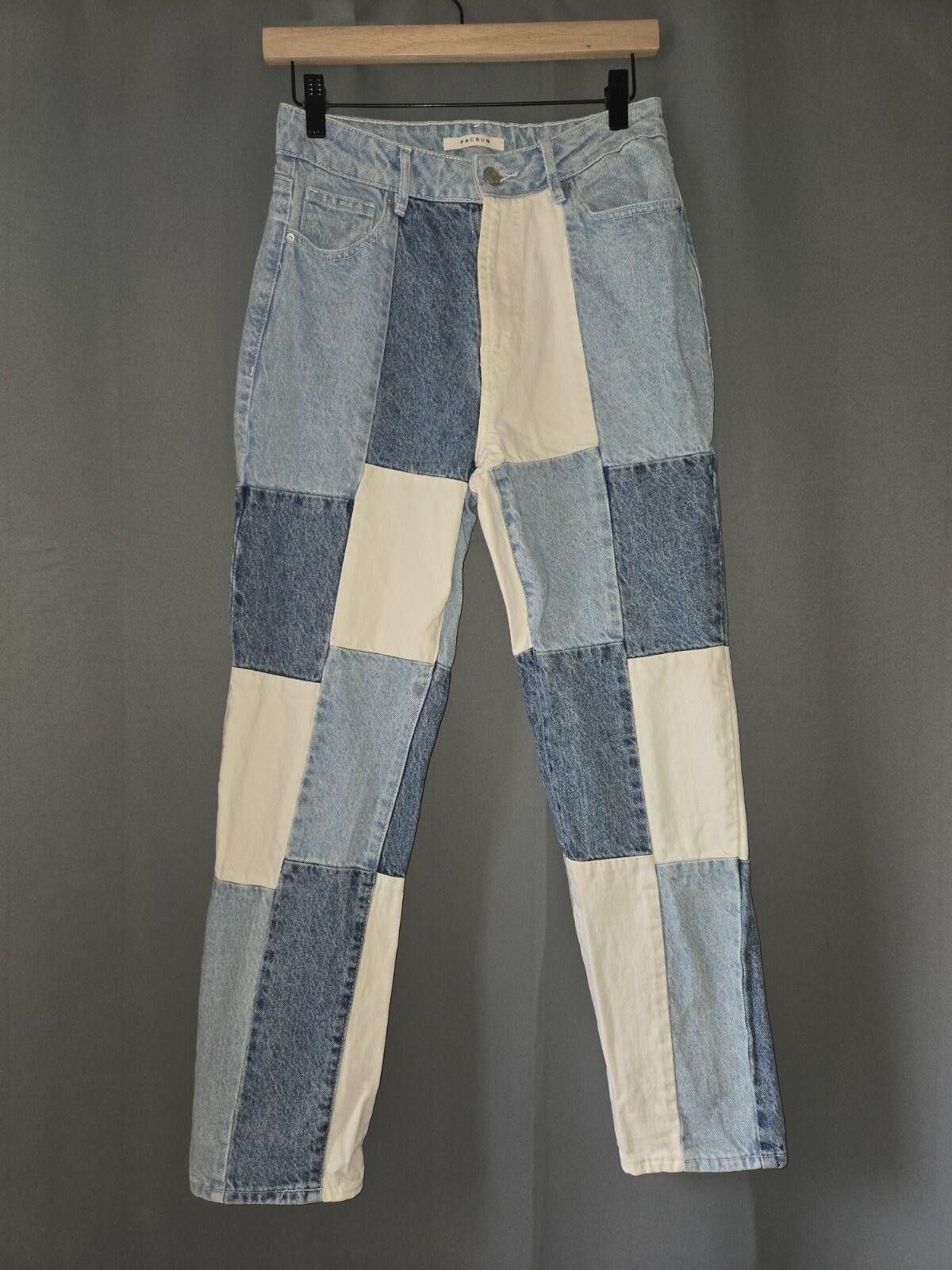 Pacsun PacSun Women's Patch On Blue Mom Jeans High Rise 26 Size 26" / US 2 / IT 38 - 2 Thumbnail