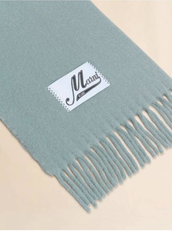 Marni o1w1db10326 Size: OS/Alpaca Fringed Scarf in Blue Size ONE SIZE - 2 Thumbnail