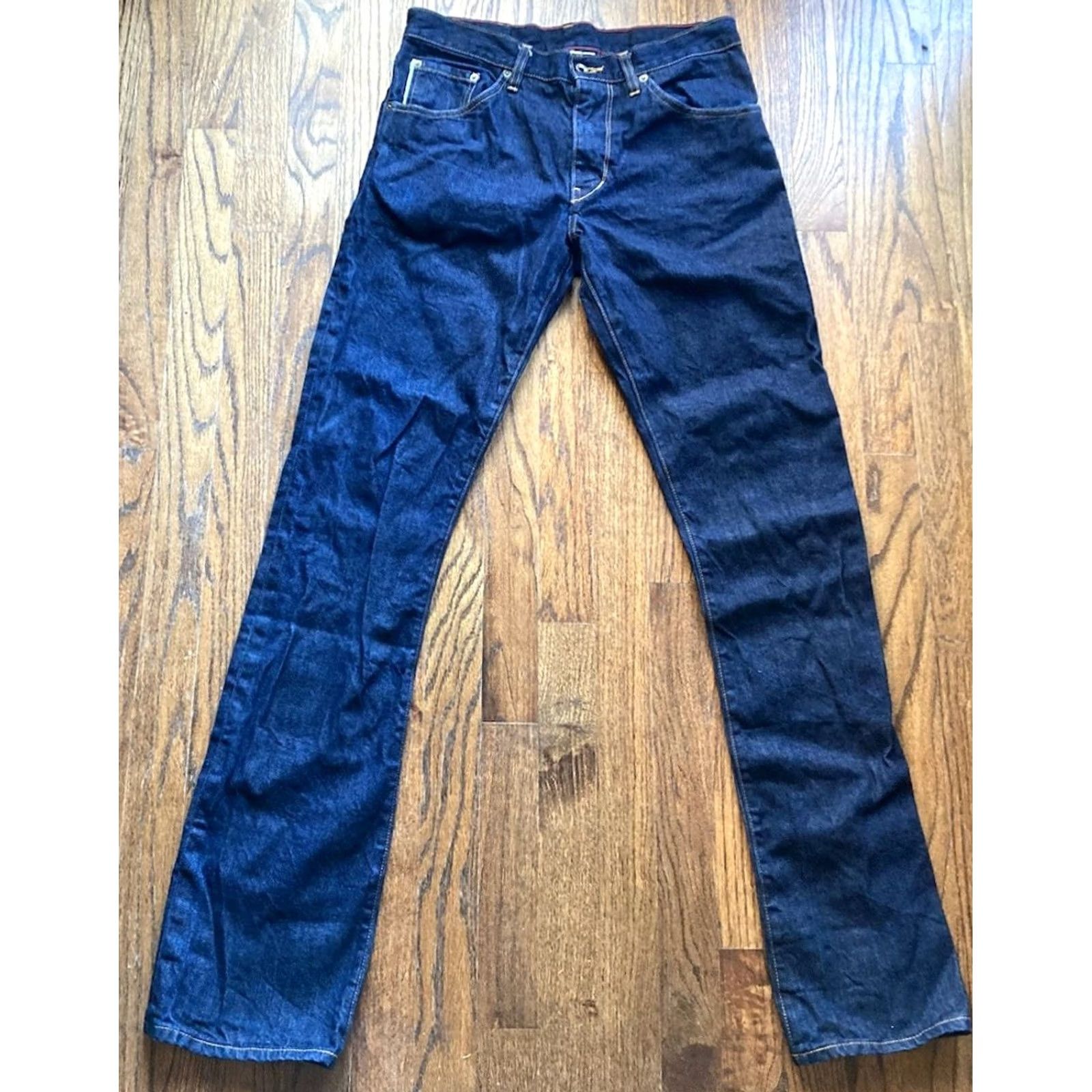 Raleigh Denim Raleigh Denim Jeans Mens 31 Raw Denim USA Handmade White Oak Cone Mills Bootcut 34 Inseam Blue Cotton Denim 31 x 34 Regular Men USA Size US 31 - 2 Thumbnail