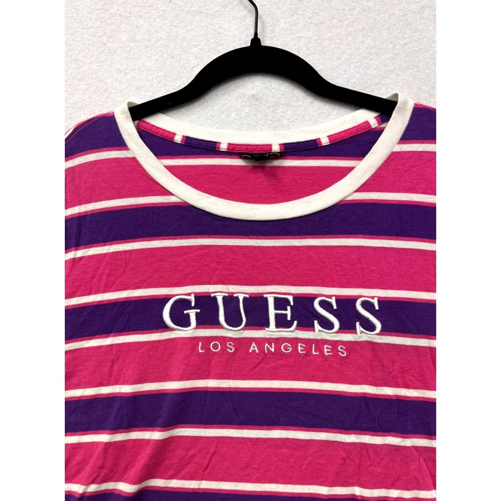 Guess Guess Womens T-Shirt Striped Pink & Purple Medium Size M / US 6-8 / IT 42-44 - 7 Thumbnail
