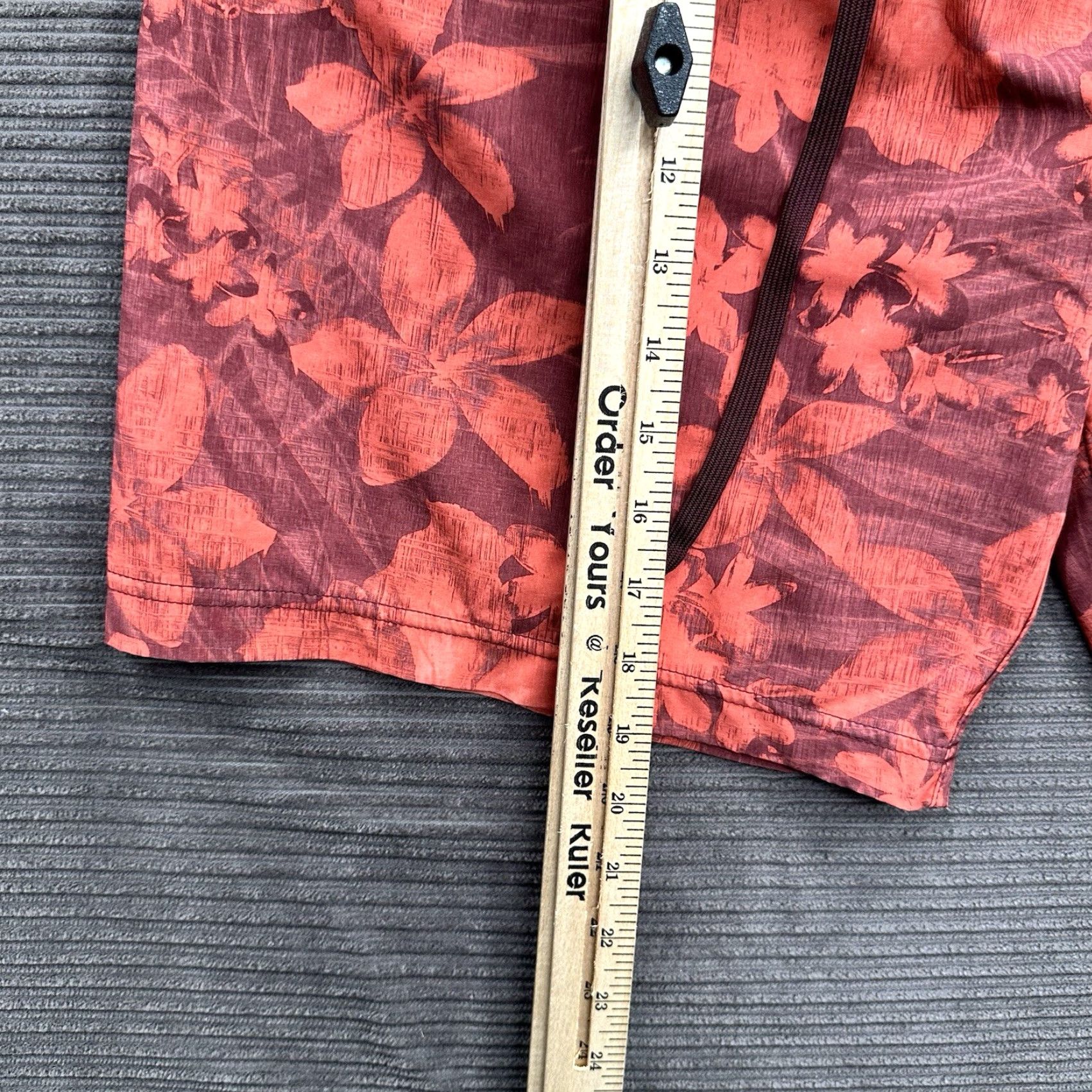 Prana prAna Board Shorts Men 29 Floral Red Outdoors Beach Summer 5-Pocket Logo Size US 29 - 4 Thumbnail