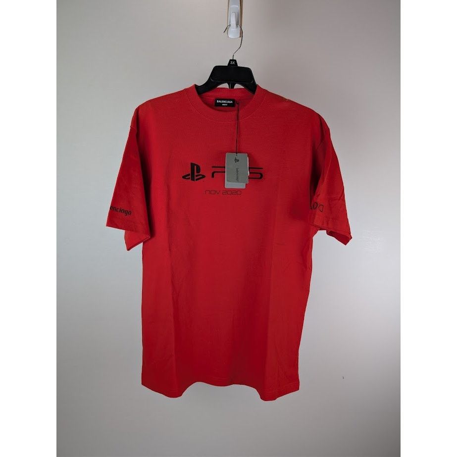 Balenciaga o1rshd1 Playstation Vintage Jersey T-Shirt in Red Size US XS / EU 42 / 0 - 2 Thumbnail