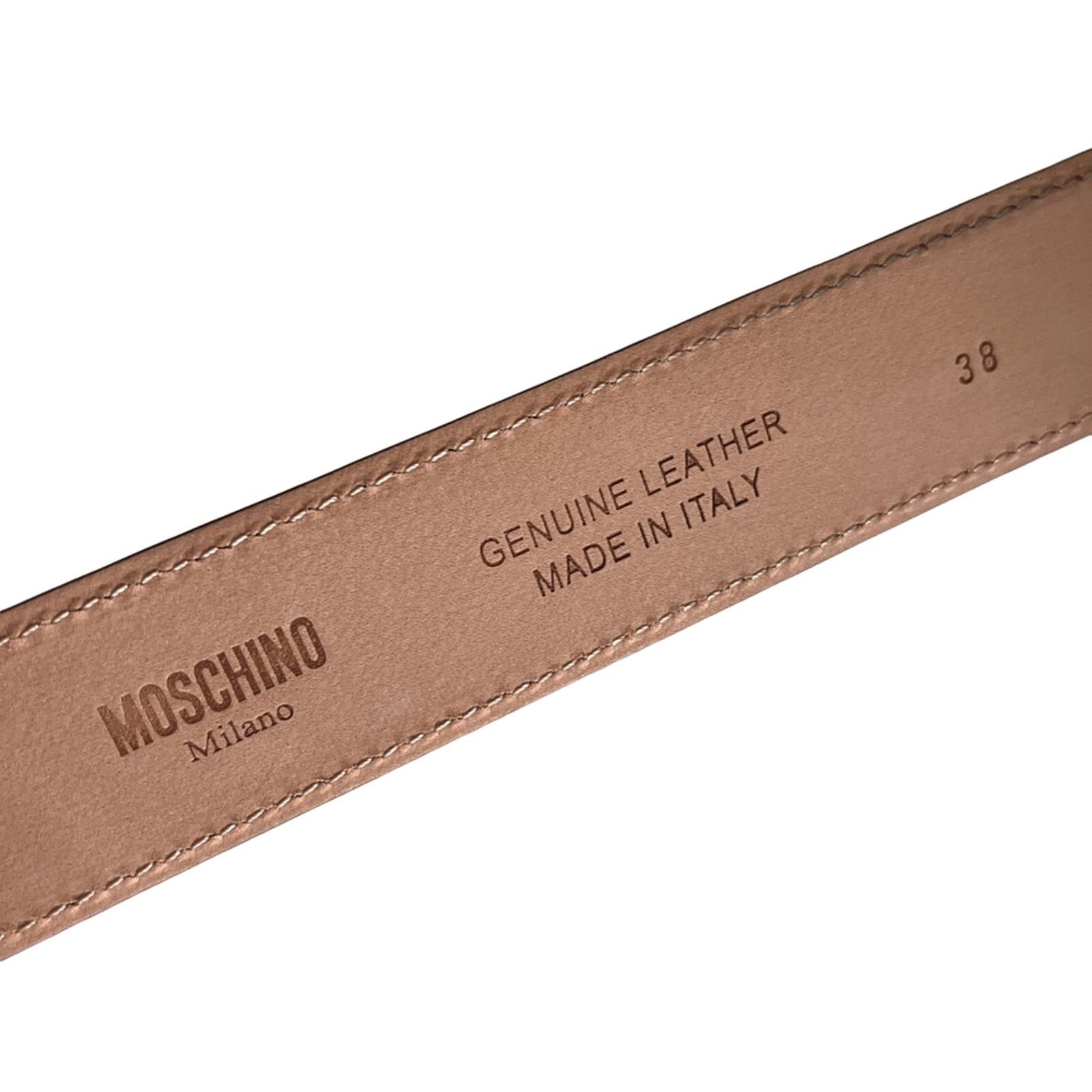 Moschino NWT Moschino Women's Fuschia Leather Logo Embossed Belt 38 Size ONE SIZE - 8 Thumbnail