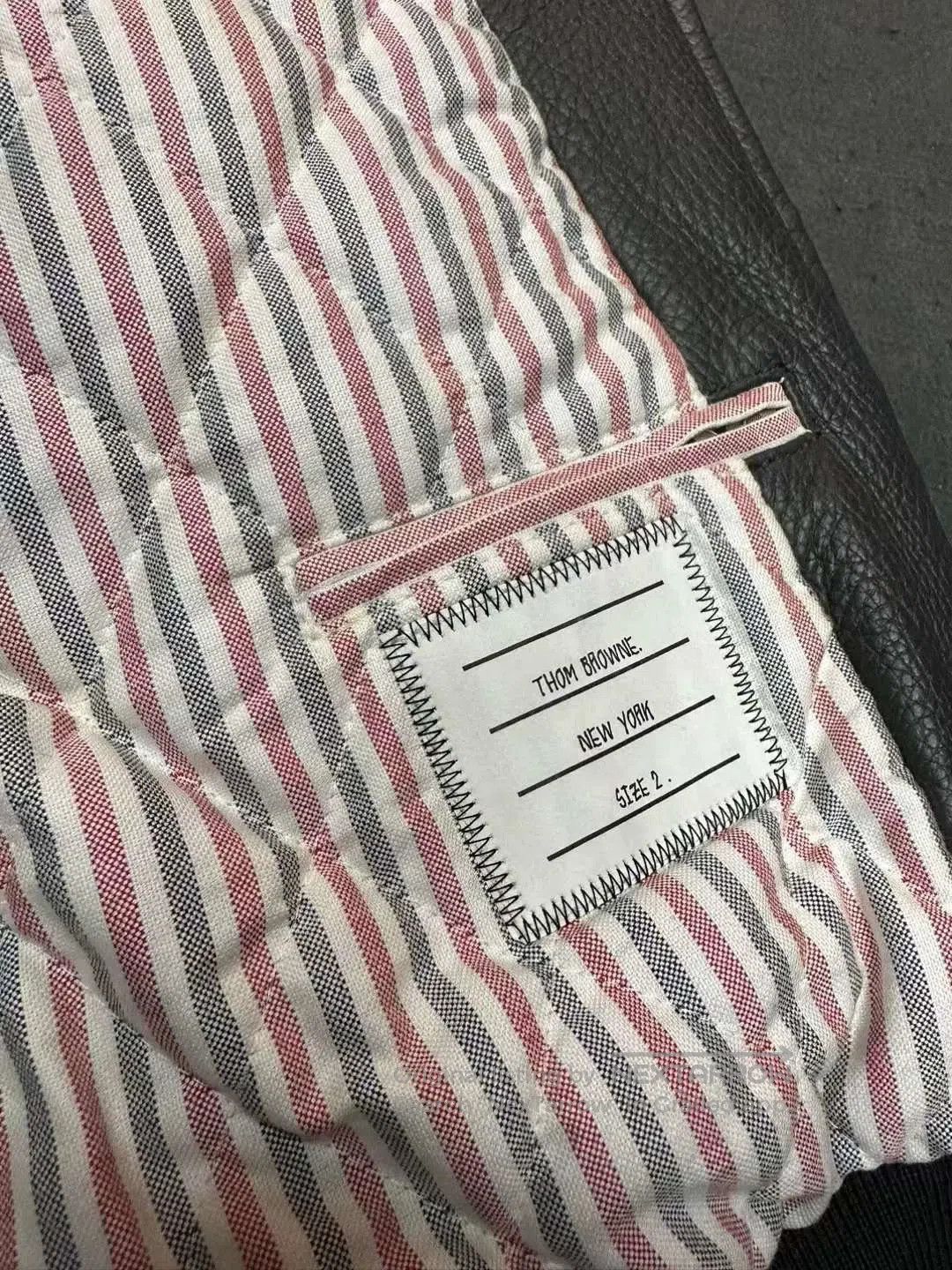 Thom Browne Thom Browne TB Leather Varsity Bomber Jacket. Size US M / EU 48-50 / 2 - 6 Thumbnail