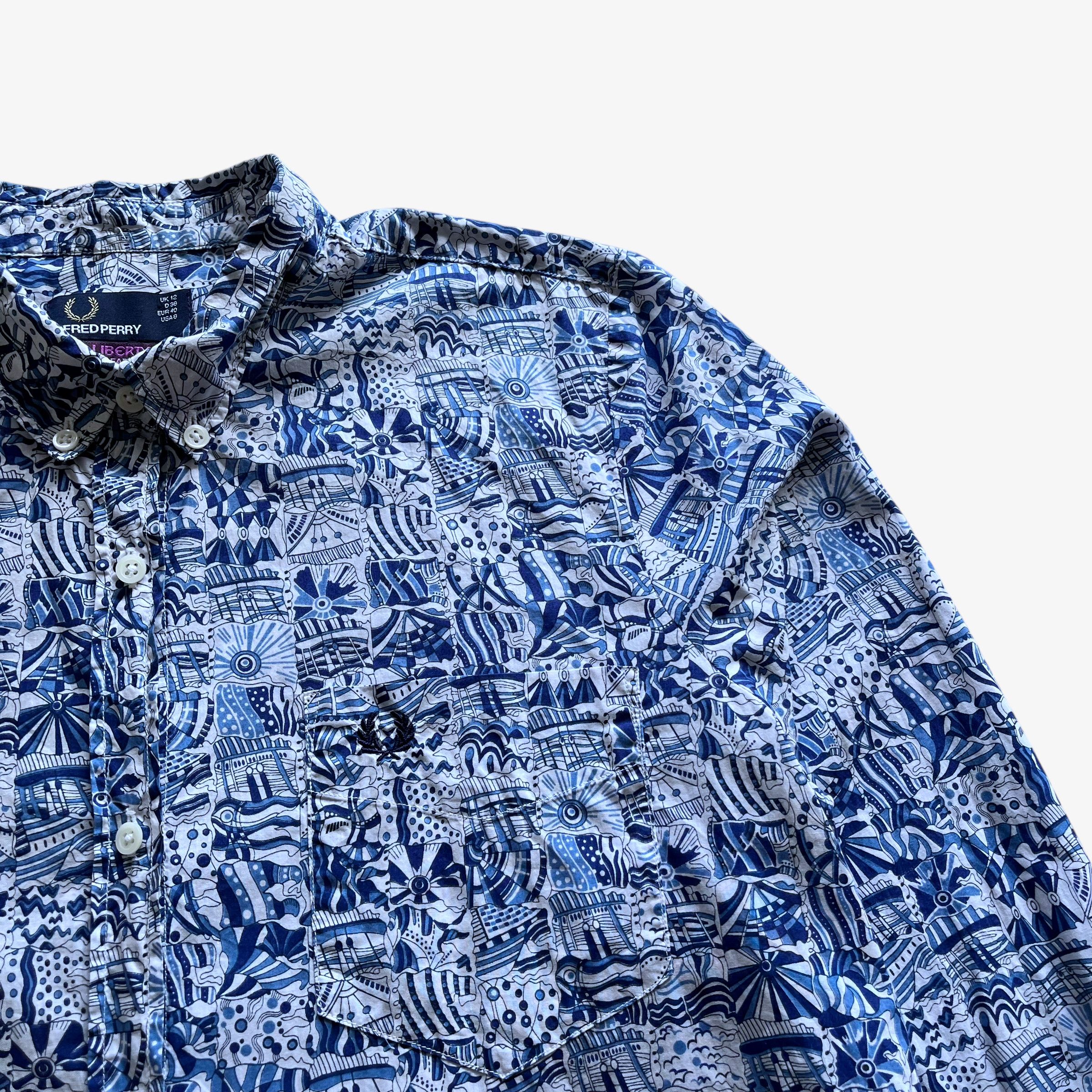 Fred Perry Vintage Y2K Women's Fred Perry Liberty Abstract Print Shirt Size L / US 10 / IT 46 - 4 Thumbnail