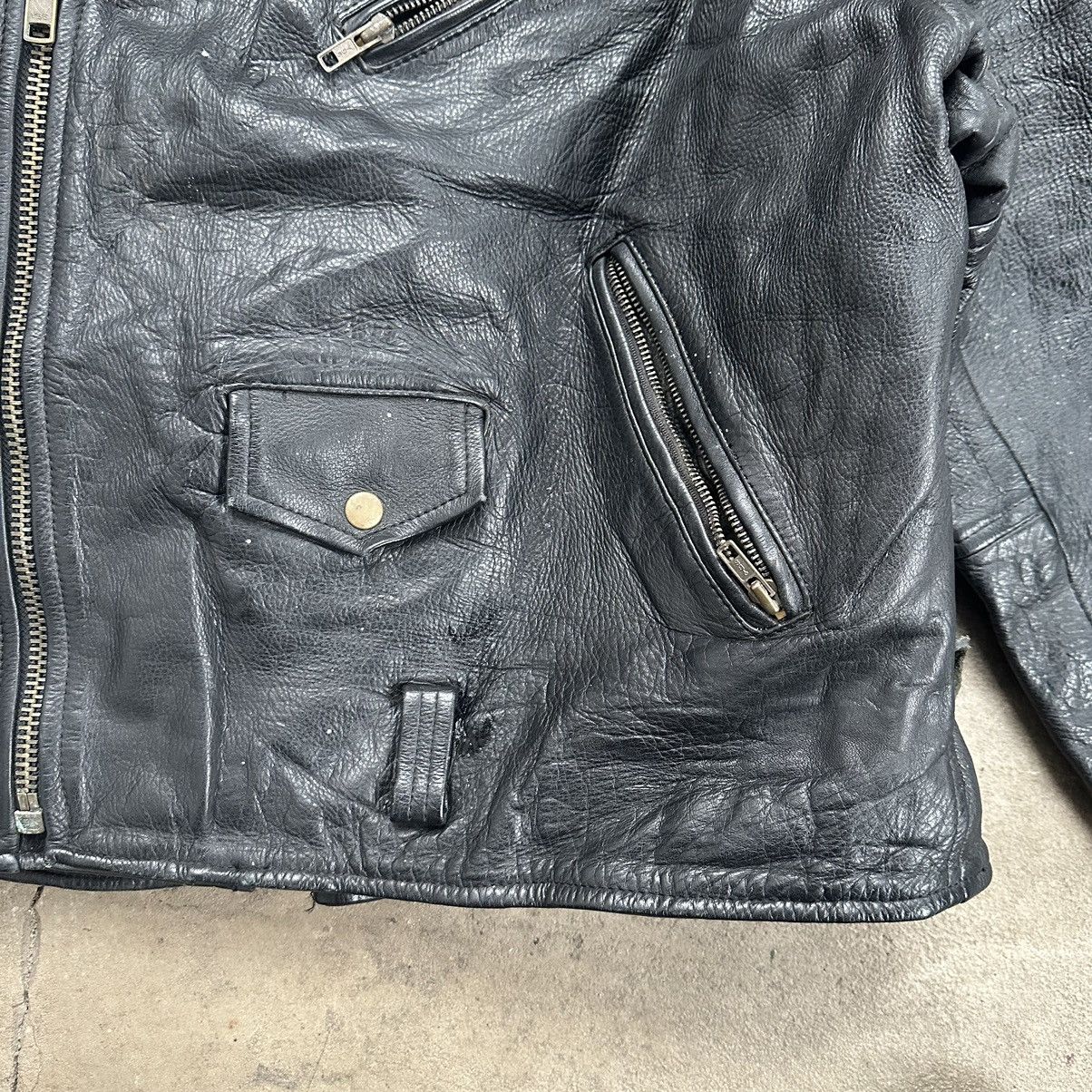 Genuine Leather Vintage Leather moto biker Jacket y2k jacket Size US XXL / EU 58 / 5 - 11 Thumbnail