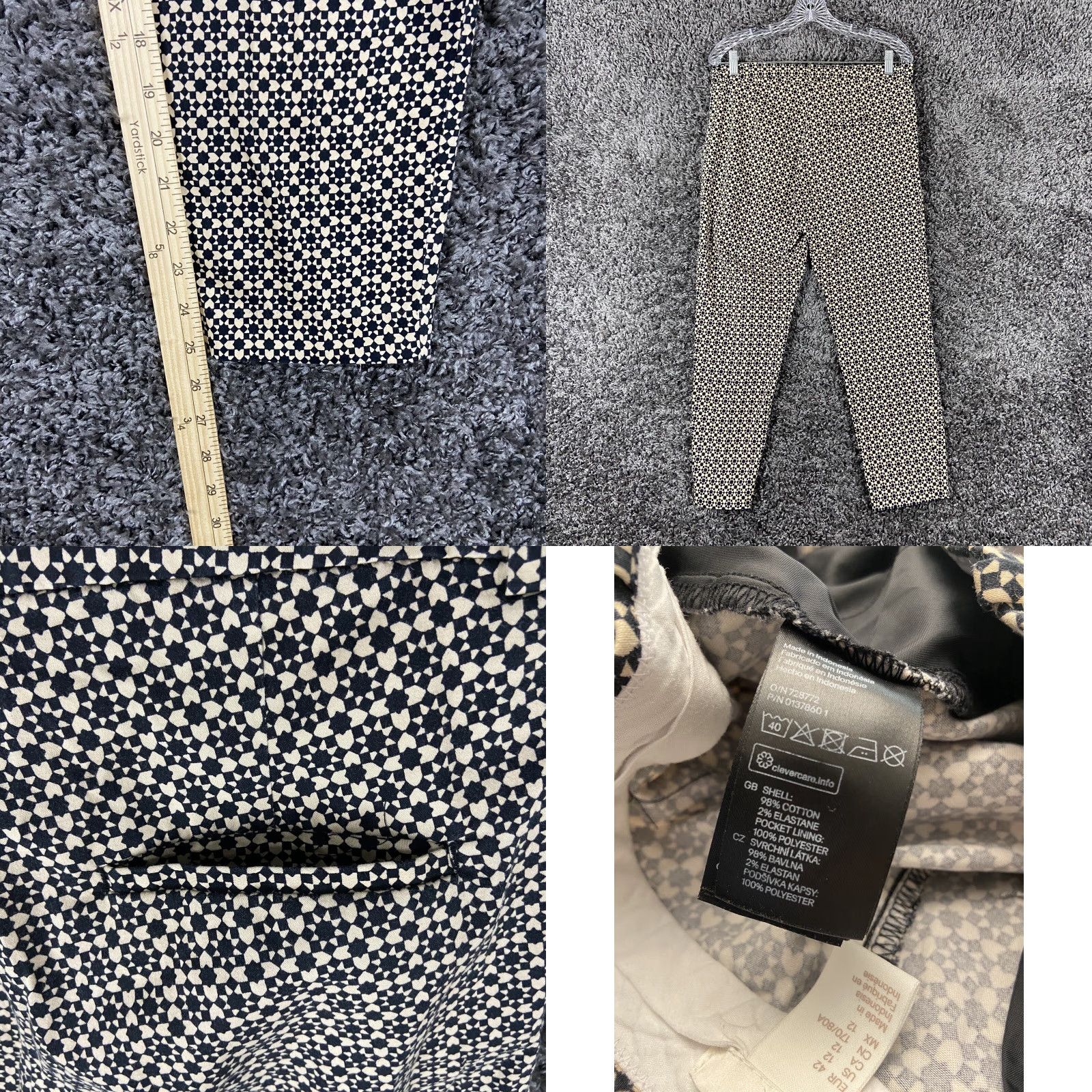 H&M H&M Chino Pants Women Adult 12 Multicolor Pattern Pockets Womens Size 34" / US 12 / IT 48 - 8 Thumbnail