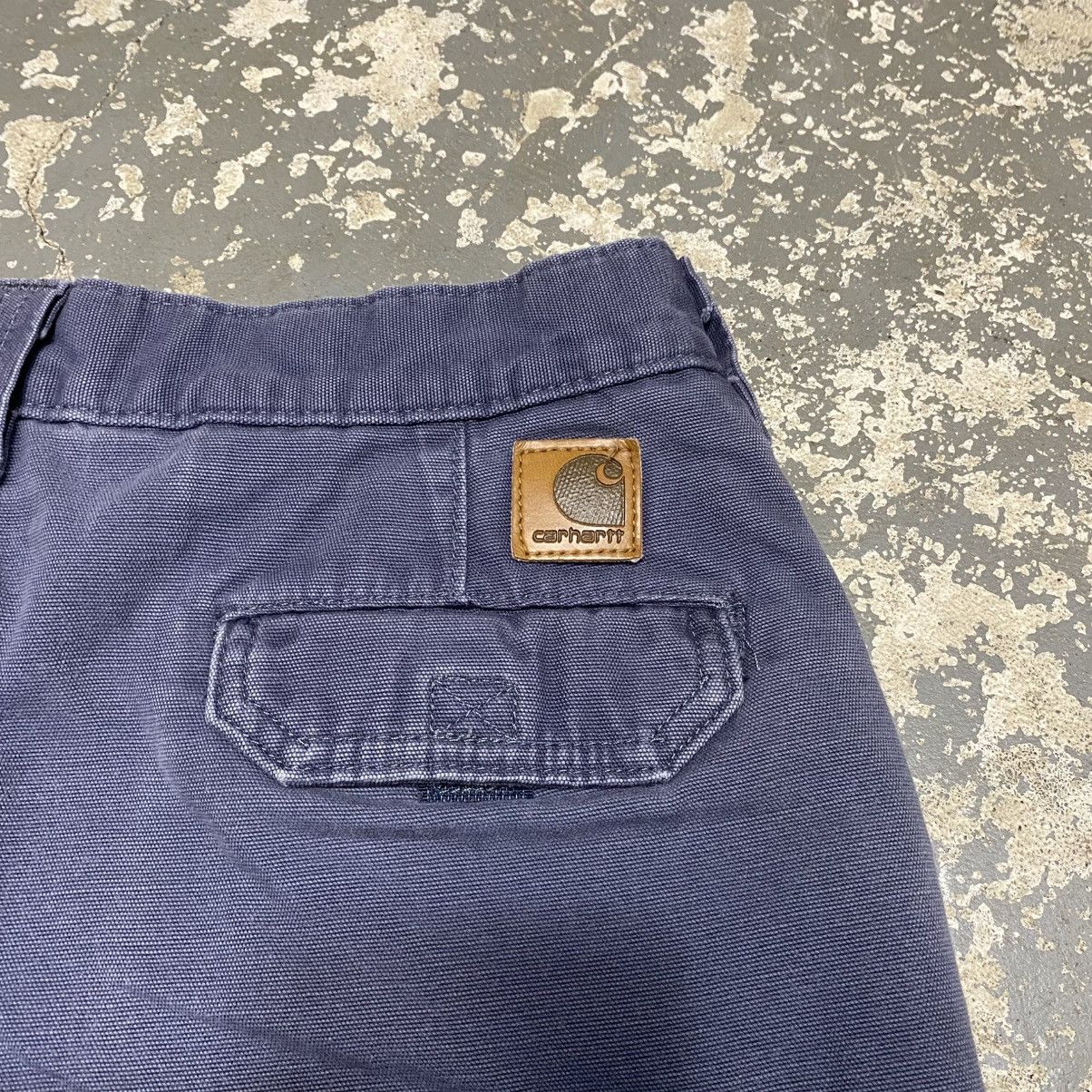 Carhartt × Vintage Vintage Carhartt Grey/Navy YYB164 BLS Cargo Workwear Shorts Size US 27 - 4 Thumbnail