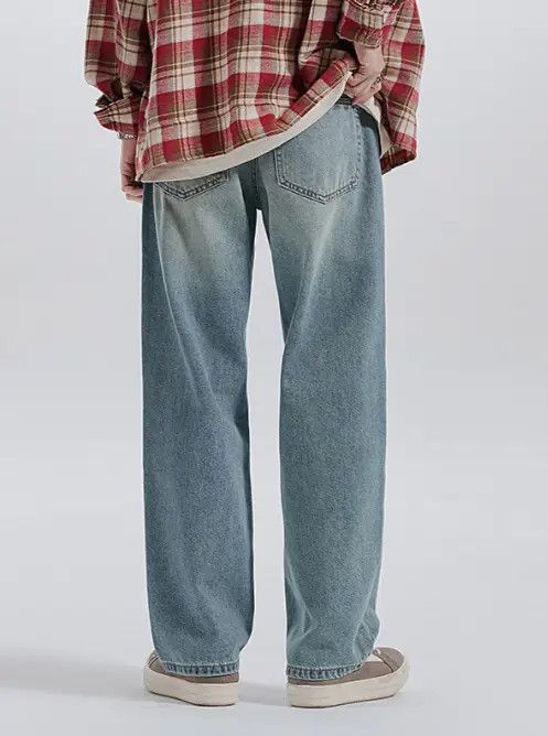 VIBE American retro loose raw edge high street wide leg jeans Size US 32 / EU 48 - 7 Thumbnail
