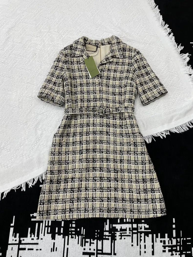 Gucci Gucci Plaid lat-tied dress Size M / US 6-8 / IT 42-44 - 1 Thumbnail
