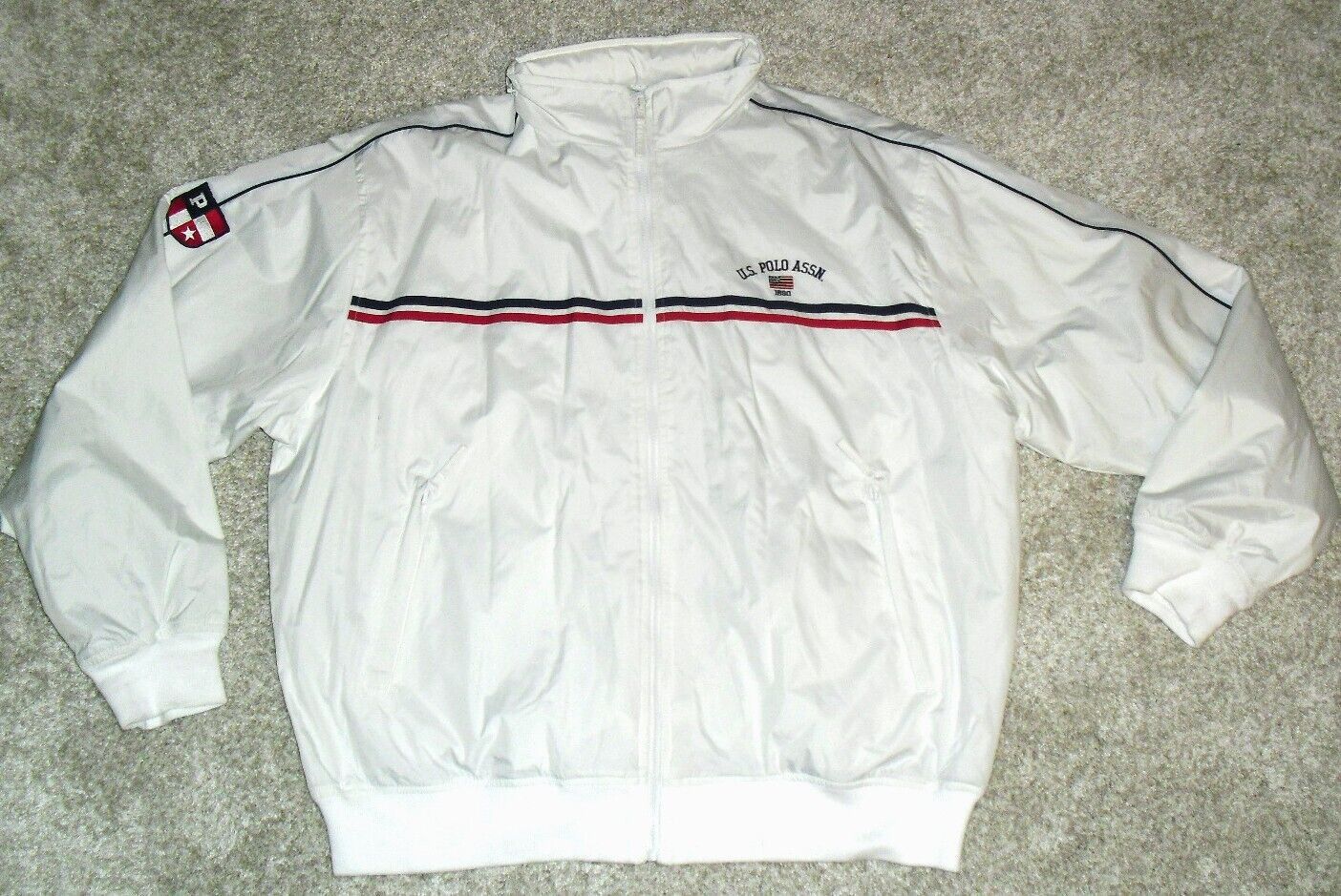 image of U S Polo Assn Us Polo Assn 1890 $275 Mens Sz. XL Full Zip Jacket Coat New in White