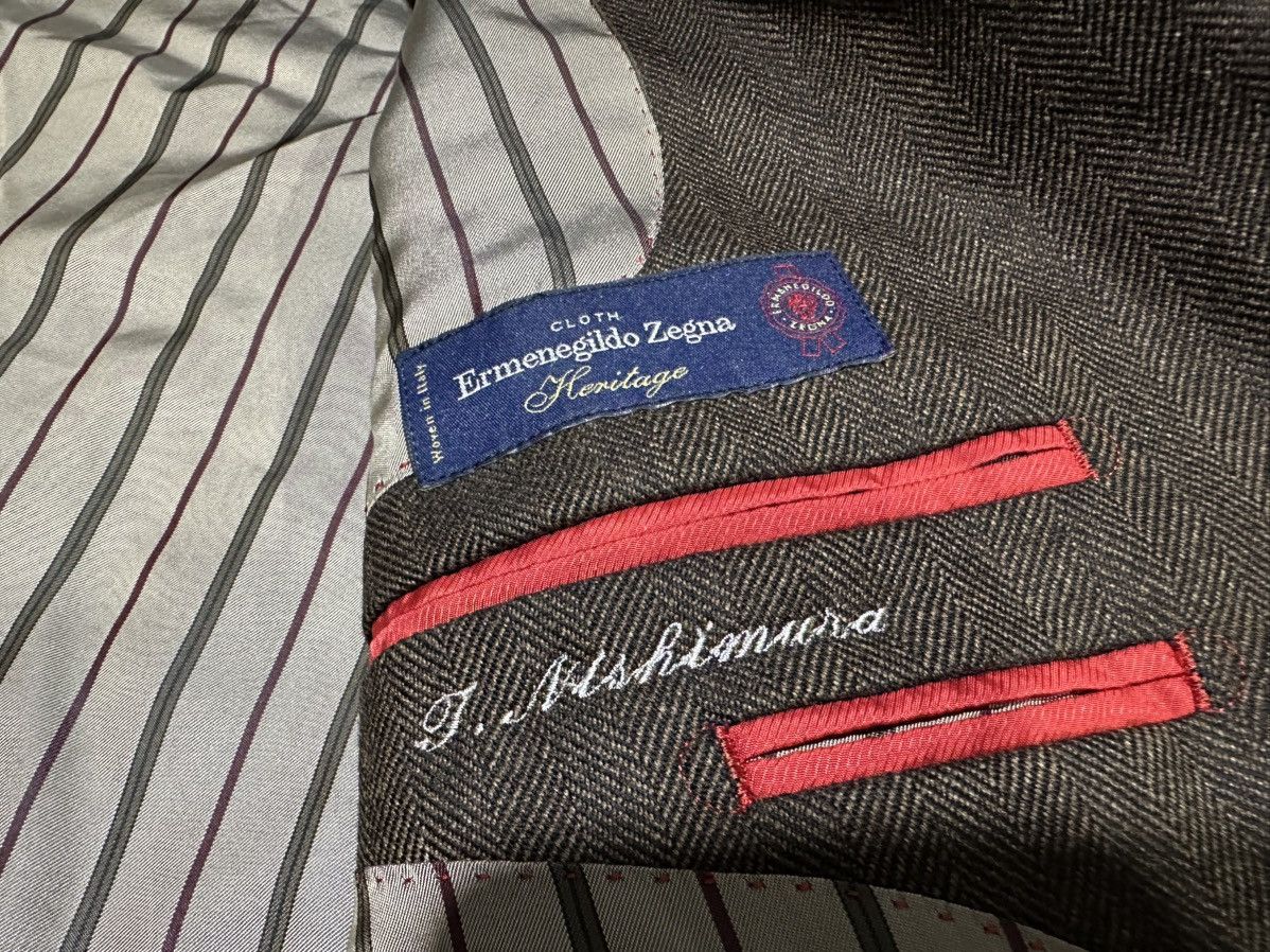 Ermenegildo Zegna 🔥Vintage Ermenegildo Zegna Wool Blazer Jacket Herringbone Size US L / EU 52-54 / 3 - 6 Thumbnail