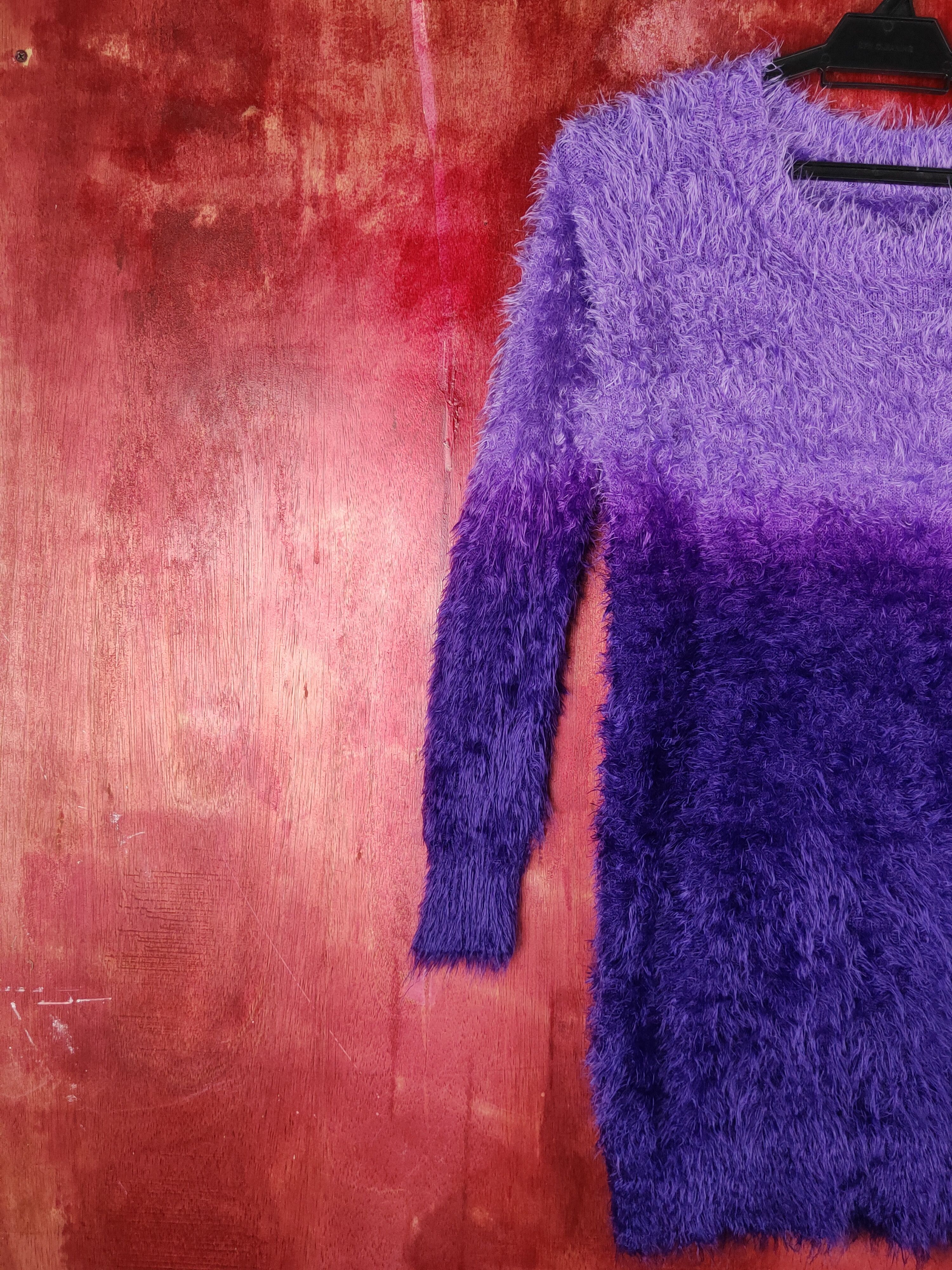 Homespun Knitwear × Japanese Brand Japanese Brand Purple Shag Shaggy Fur Mohair Knitwear #S1950 Size S / US 4 / IT 40 - 3 Thumbnail
