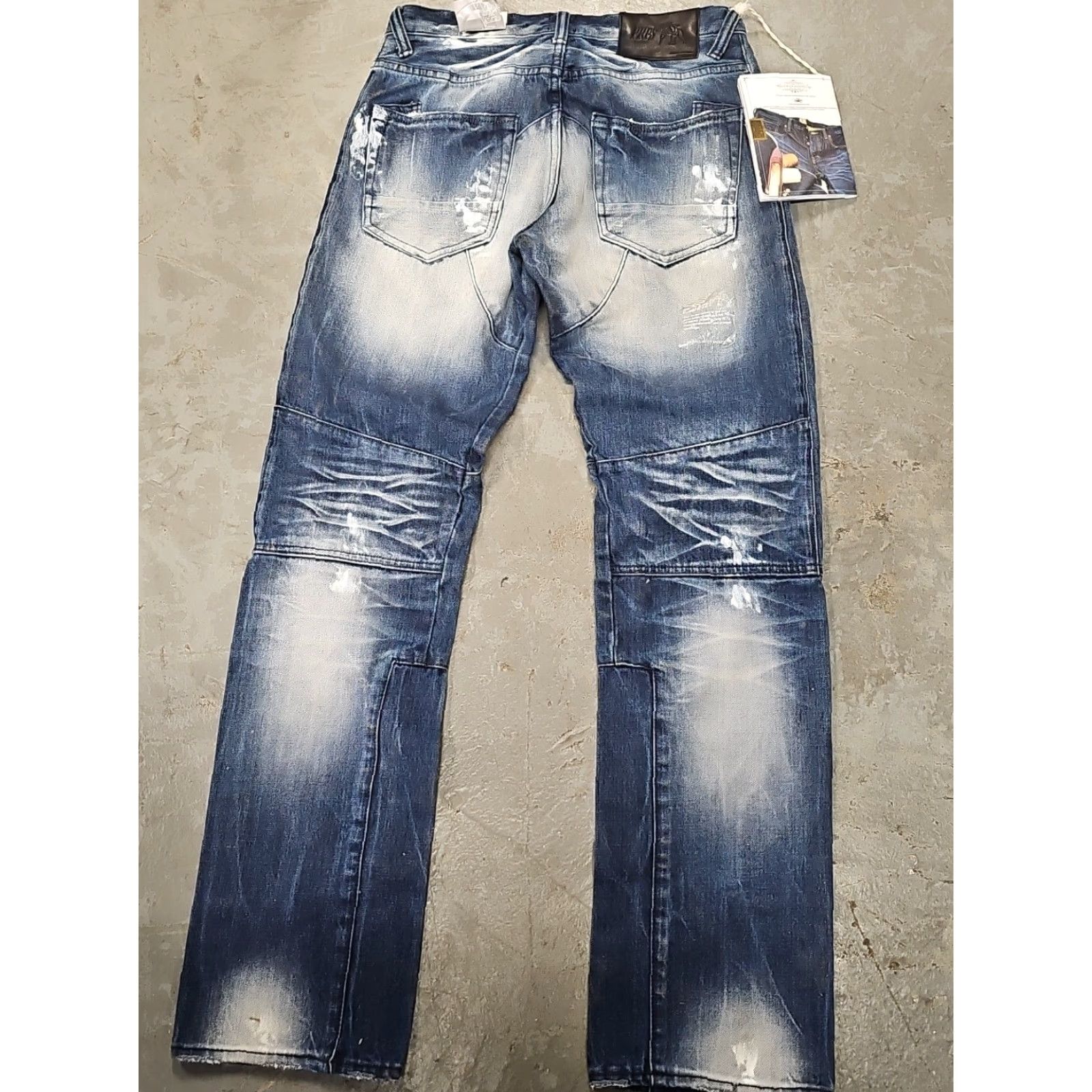 Prps PRPS Jeans Men 30 Blue Distressed Barracuda Straight Button Fly 30x34 Denim Cotton 5-Pocket Regular City Vintage: No Size US 30 / EU 46 - 3 Thumbnail