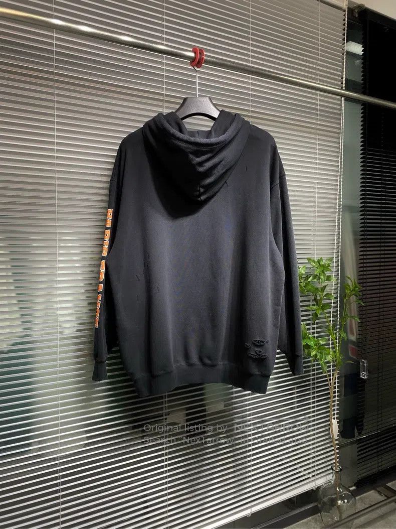 Balenciaga Balenciaga Black hooded sweatshirt with scissors destructi Size US M / EU 48-50 / 2 - 2 Thumbnail
