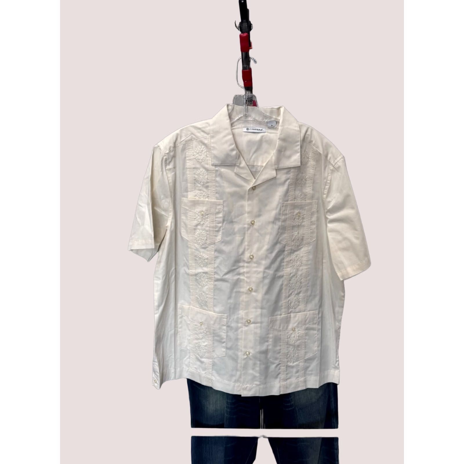 Cubavera Cubavera Shirt Embrodiered Guayabera Pocket Large L Multicolor Mens Short Sleeve Shirt Size US L / EU 52-54 / 3 - 1 Thumbnail