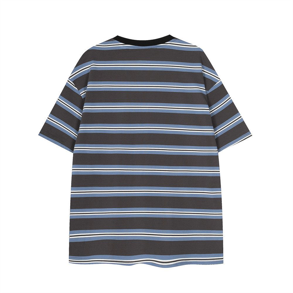 Japanese Brand × Vintage Letter print contrast stripes loose casual round neck tee Size US M / EU 48-50 / 2 - 2 Thumbnail