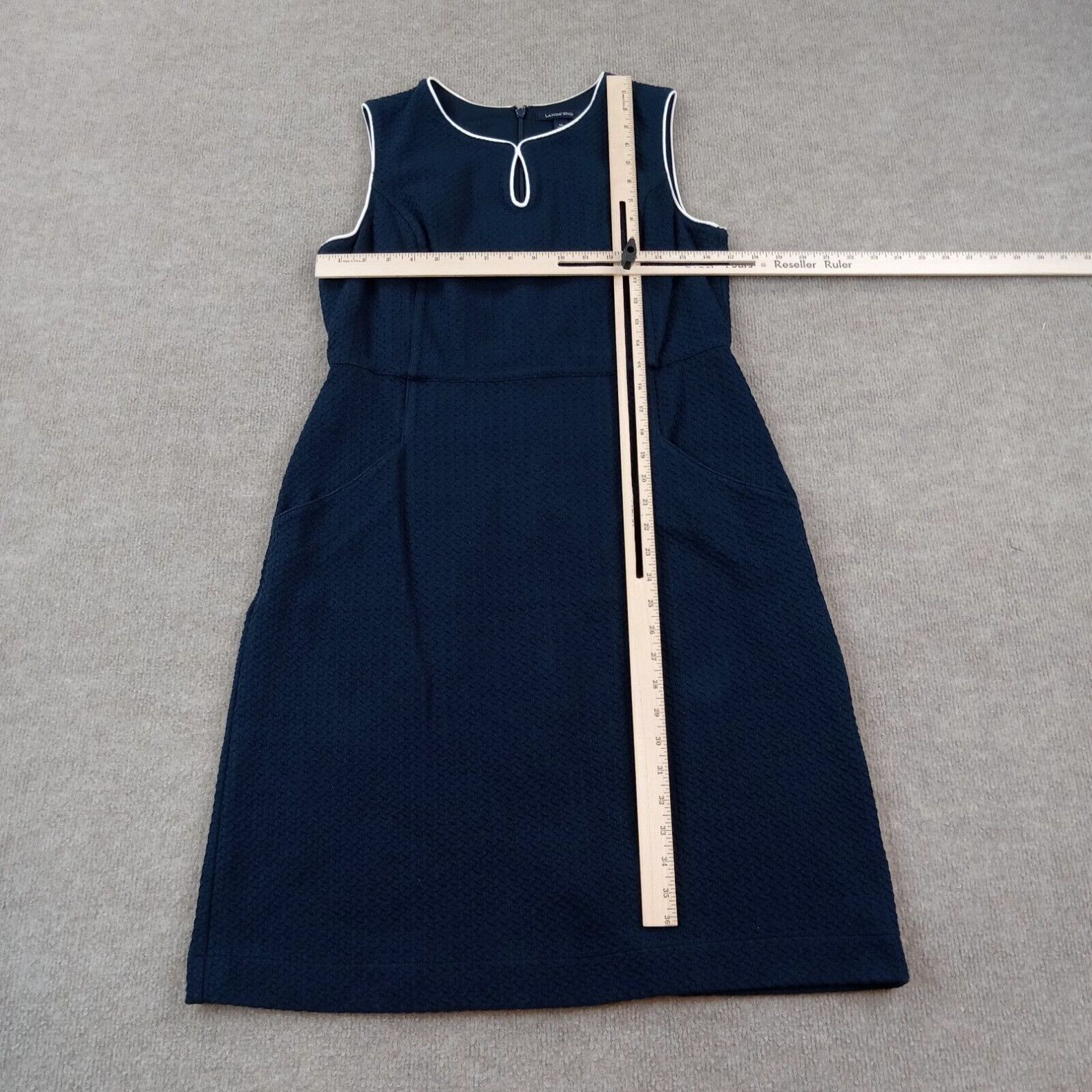 Vintage Lands Ends Dress Women Size 12 Blue Shift Short Sleeve Stretch Casual Size XL / US 12-14 / IT 48-50 - 2 Preview