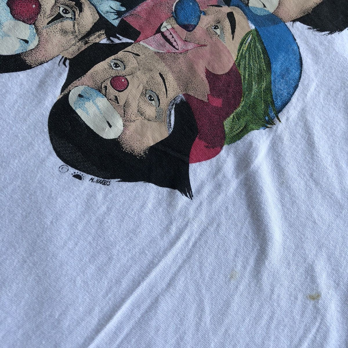 Vintage Vtg Clown Faces Art M. Harris Tshirt Size US XL / EU 56 / 4 - 5 Thumbnail