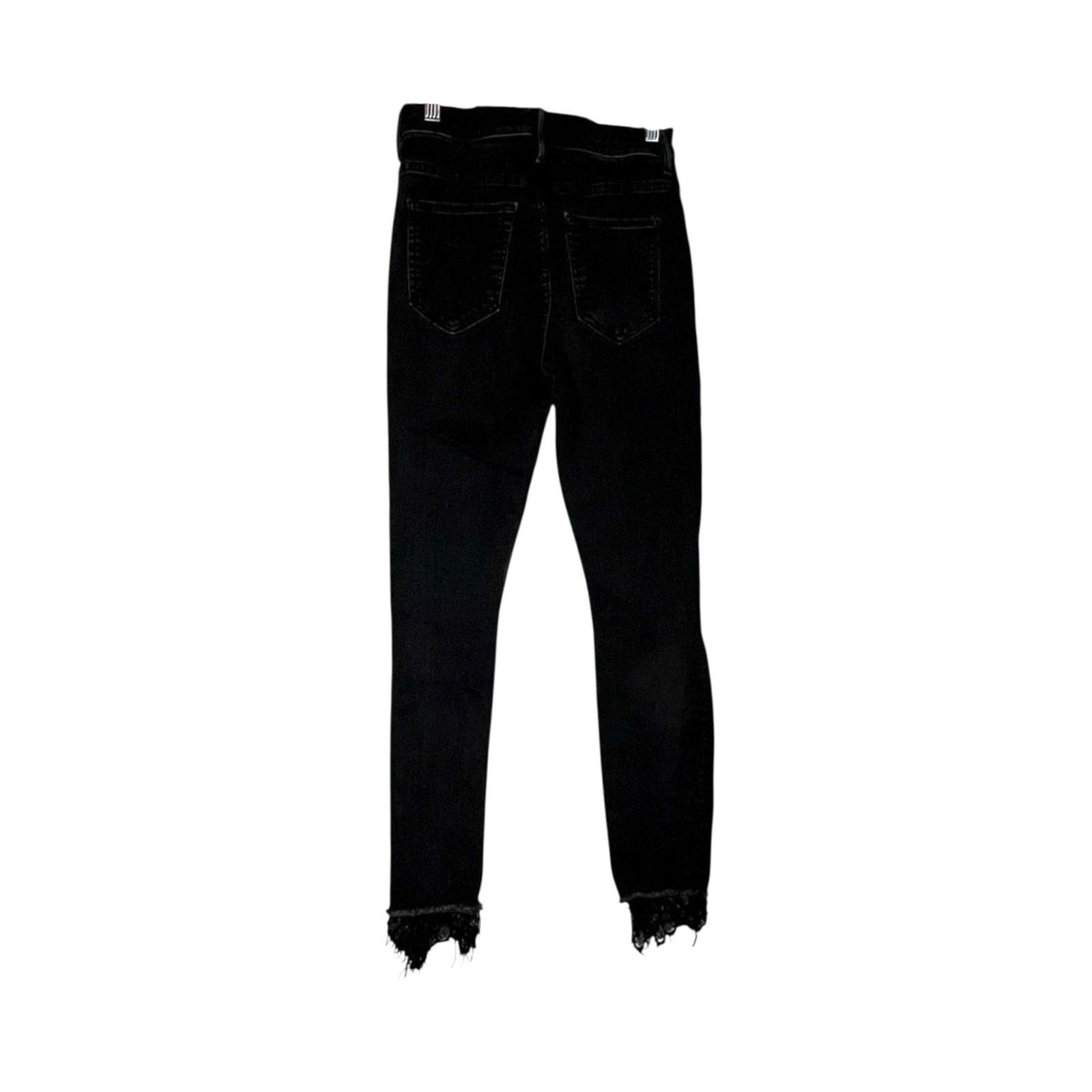 MOTHER Mother The Swooner Dagger Ankle Lace Hem Baa Baa Black 28 Size 28" / US 6 / IT 42 - 3 Thumbnail