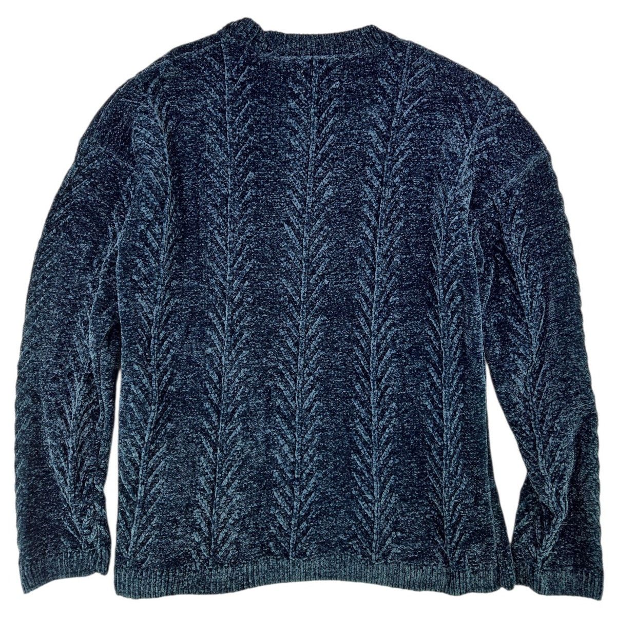 Orvis Orvis | Dark Blue Patterned Chenille Sweater | Size Medium Size M / US 6-8 / IT 42-44 - 4 Thumbnail