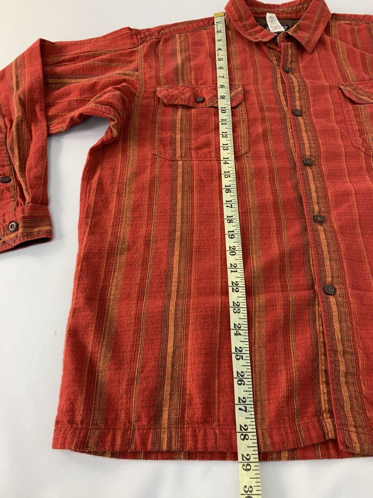 Patagonia Patagonia Red Stripe Cotton Stonewash Flannel Double Pockets Size US XL / EU 56 / 4 - 11 Thumbnail